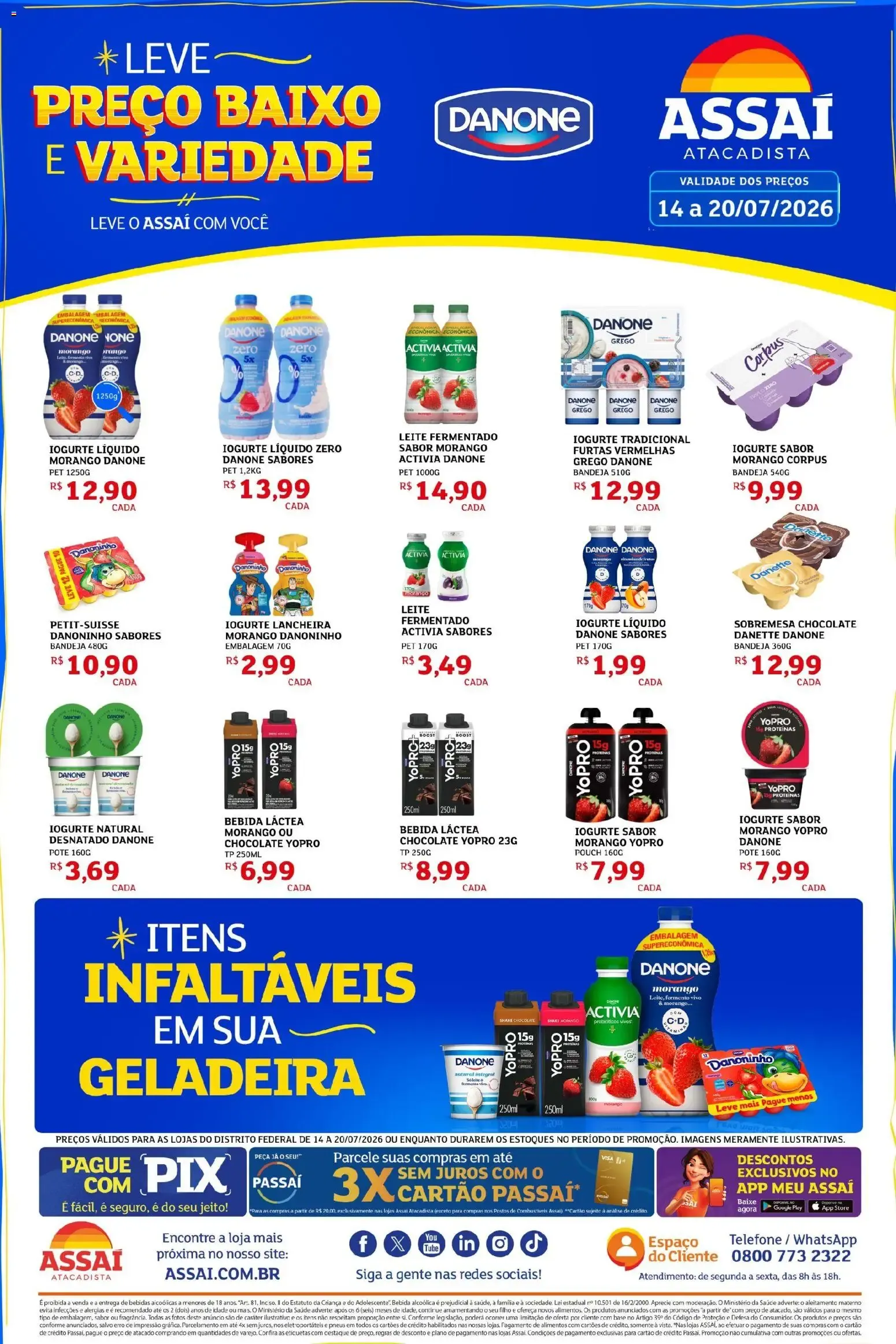 Encarte de Assaí Atacadista e Danone: Leve Preço Baixo e Variedade 14 de julho até 20 de julho 2026 - Pagina 1