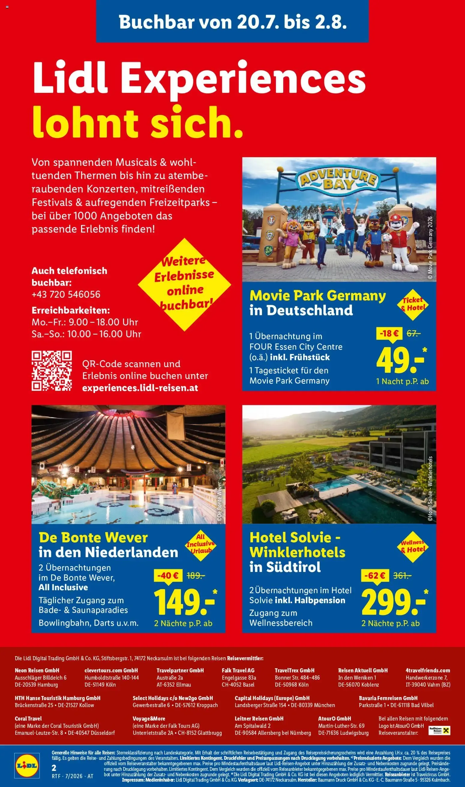 Lidl Juli/August Reise - Highlights ab 15.07.2026 - Angebote ab donnerstag von 15. Juli bis 15. August 2026 - Flugblätt seite 2