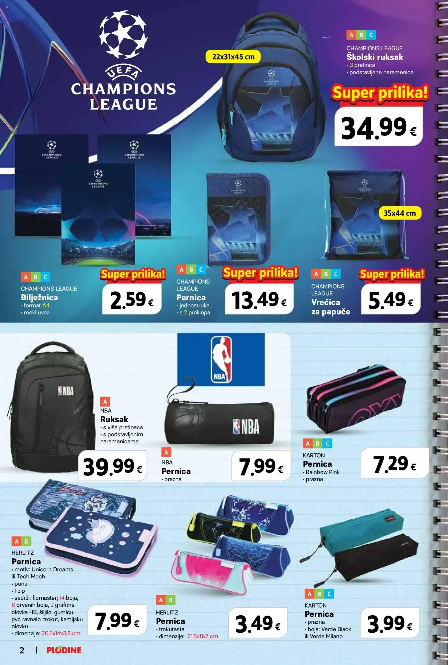 Katalog Plodine: Spremni za školu, uz velike uštede! od 13. kolovoza do 23. rujna 2026. - Pregled Stranica 2