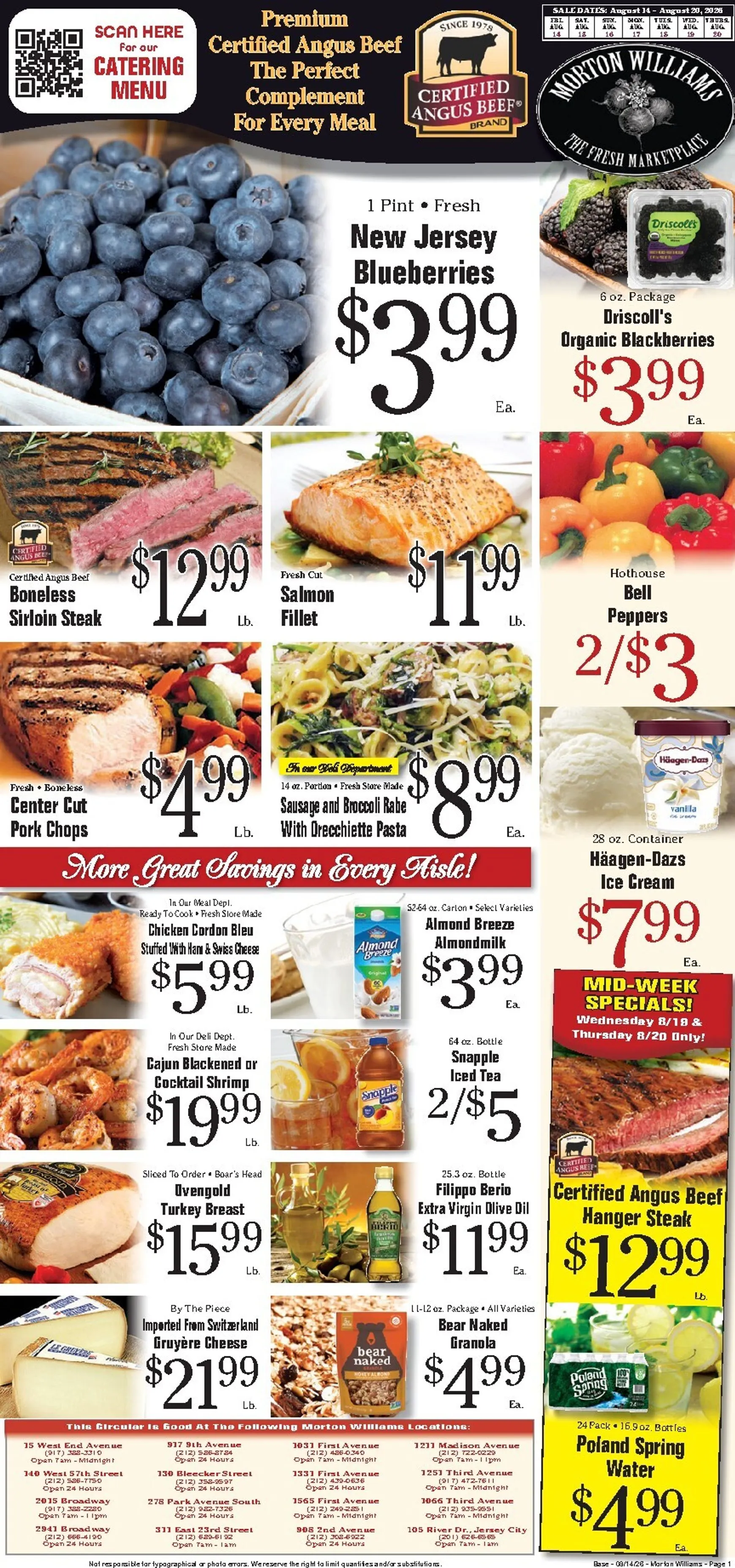 Weekly ad Current Morton Williams - Manhattan / Jersey City leaflet valid from Friday 08/14/2026 to Thursday 08/20/2026 from August 14 to August 20 2026 - Page 1