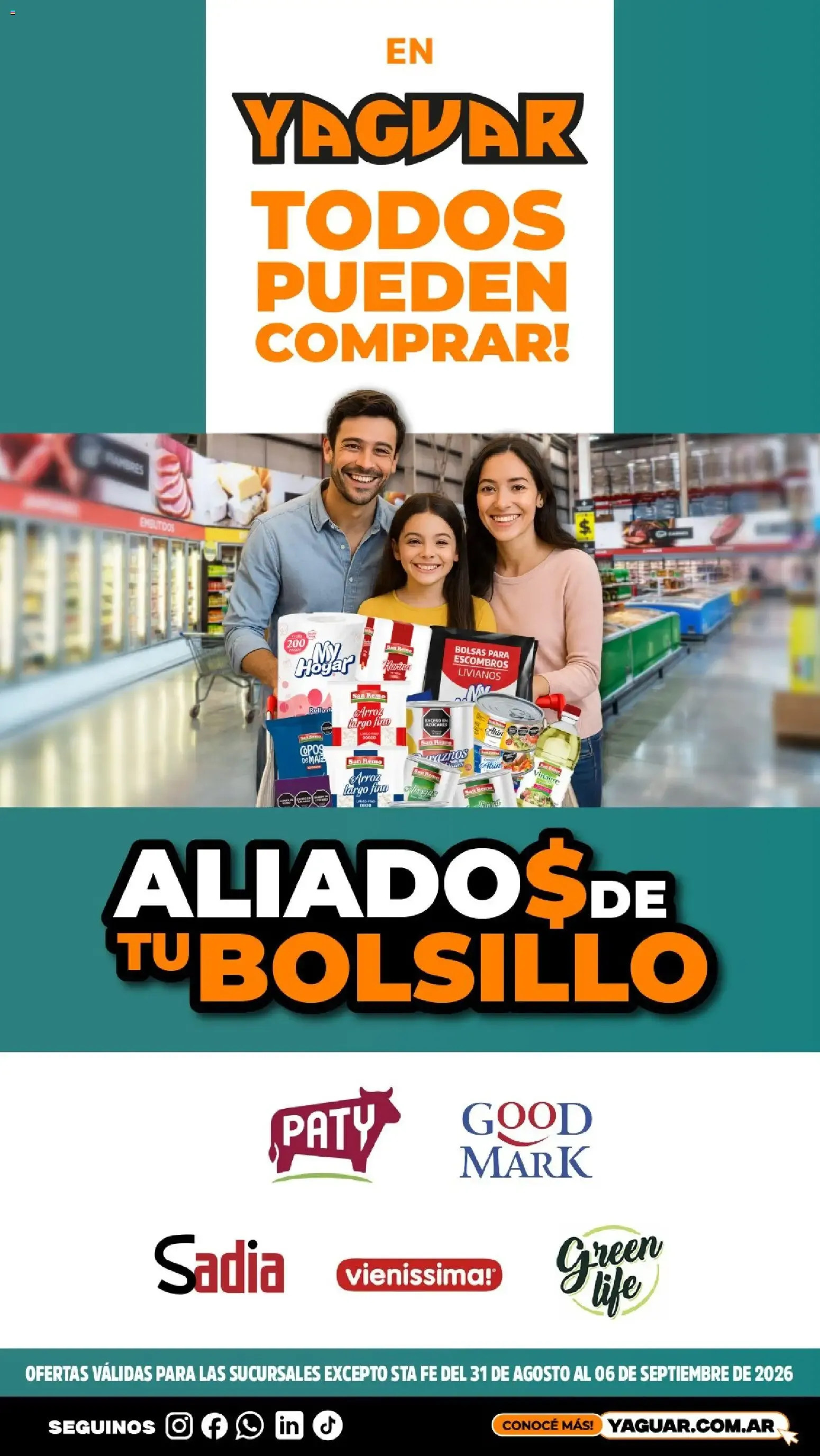 Ofertas de Yaguar: Todos Pueden Comprar - Aliados de Tu Bolsillo 31 de agosto al 6 de septiembre 2026 - Página 1 del catálogo