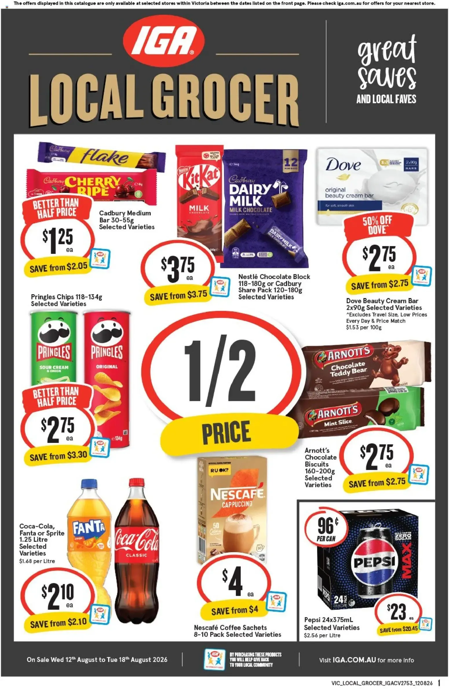 IGA Local Grocer - Great Saves and Local Faves - Catalogue valid from 12 August to 18 August 2026 - page 1