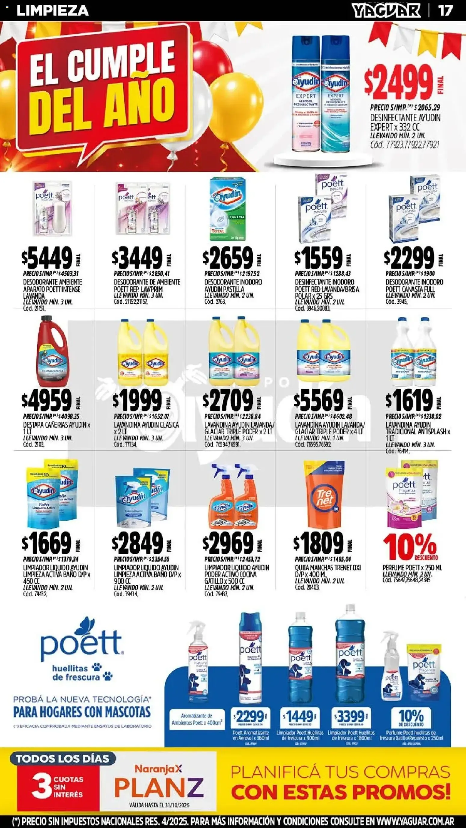 Ofertas de Yaguar Mayorista - El Cumple del Año 38 26 de octubre al 1 de noviembre 2026 - Página 19 del catálogo