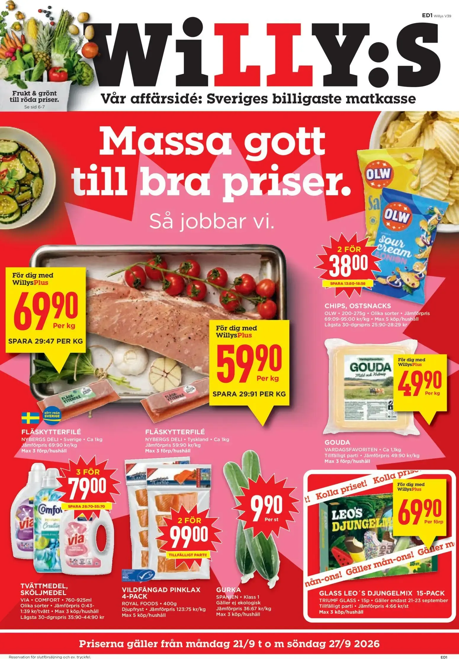 Willys erbjudanden från 21/09/2026 - 27/09/2026 > Reklamblad nuvarande rabatter från 21 september till 27 september 2026 - Reklamblad sidor 1