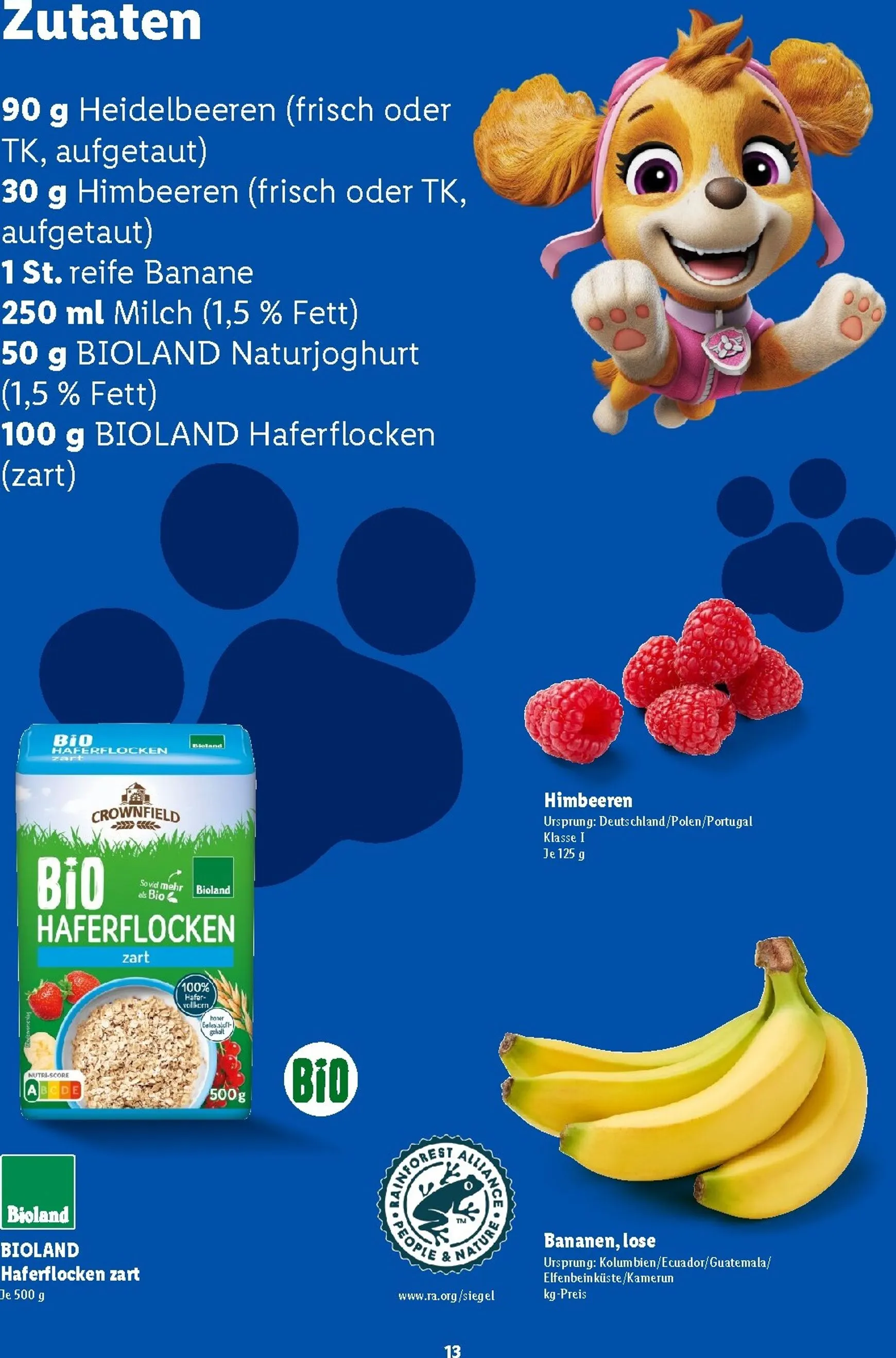 Lidl - Paw Patrol Rezeptheft Prospekt – von Montag 20.07.2026 bis Sonntag 23.08.2026 von 20. Juli bis 23. August 2026 - Prospekt seite 13