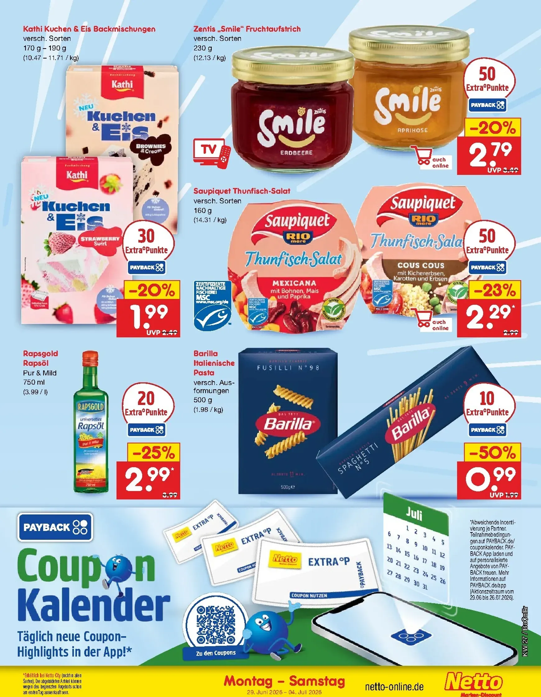 Netto Marken Discount - Wochenangebote Prospekt – von Montag 29.06.2026 bis Samstag 04.07.2026 von 29. Juni bis 4. Juli 2026 - Prospekt seite 28