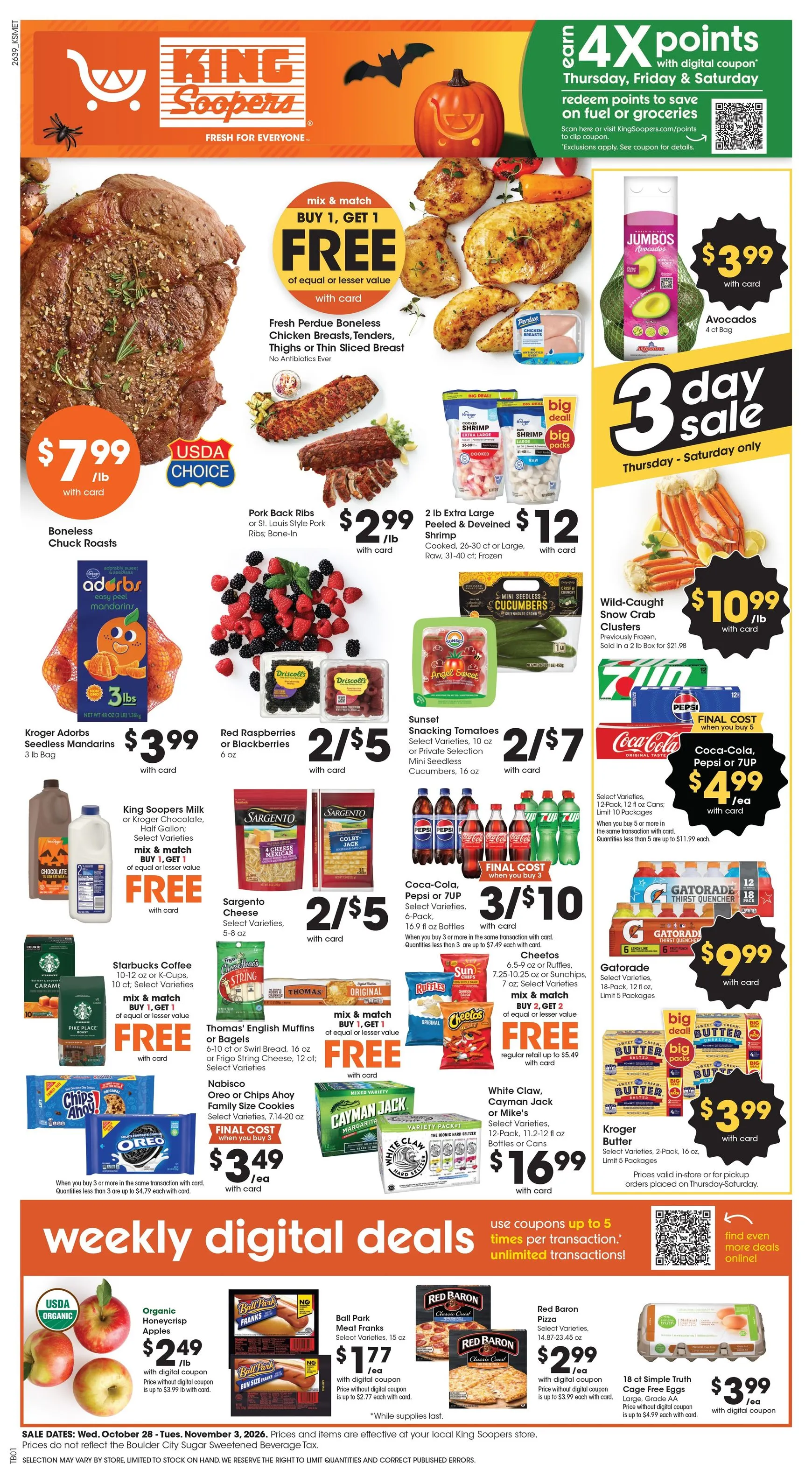 Current King Soopers leaflet valid from Wednesday 10/28/2026 to Tuesday 11/03/2026