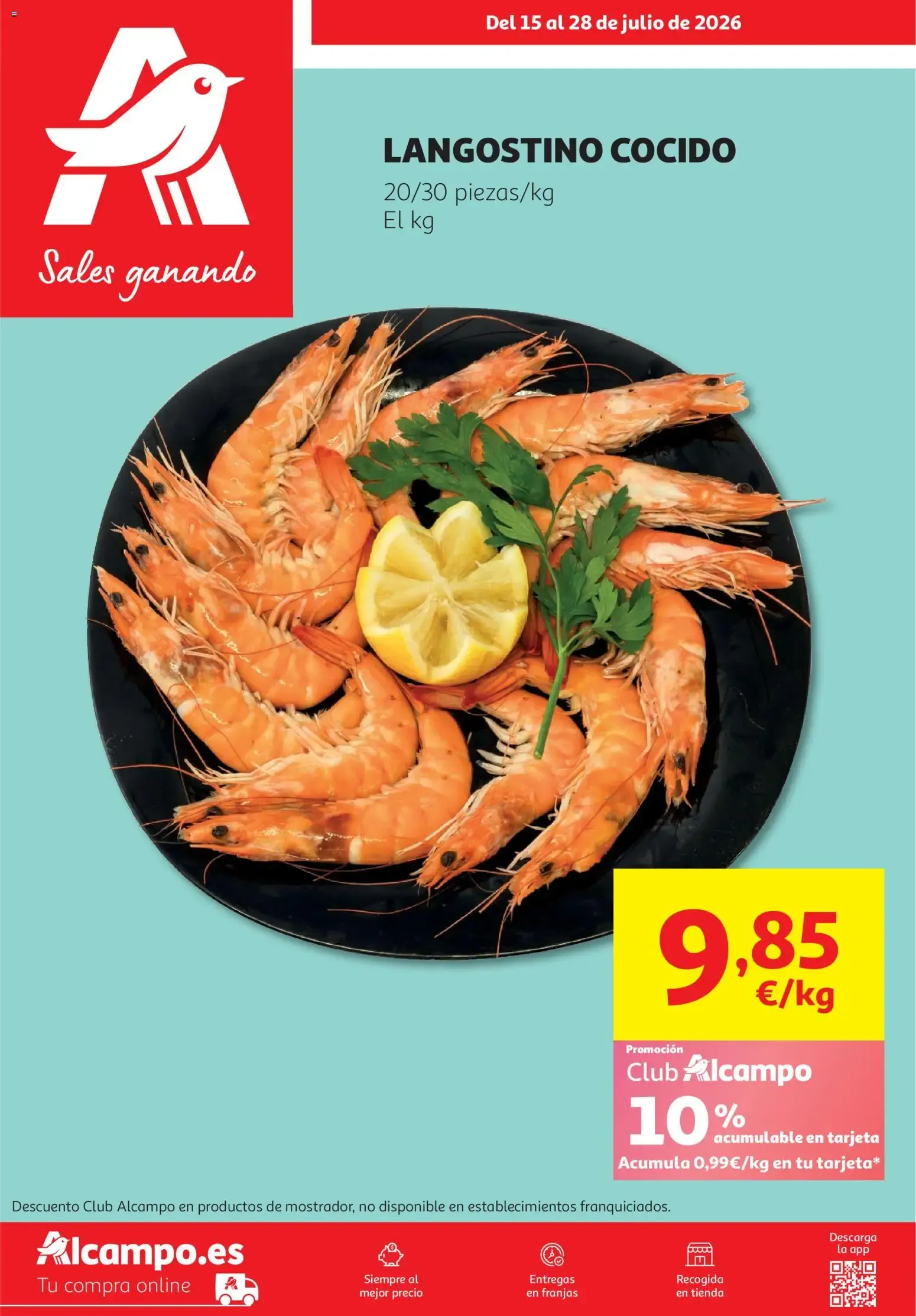 Catálogo de Alcampo: Langostino Cocido 15 de julio al 28 de julio 2026 - Página 1