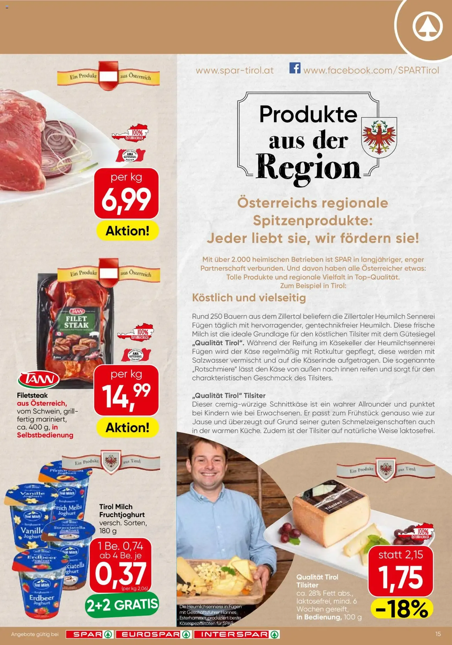 Spar Flugblatt - Tirol (18.06.2026) - Angebote und Prospekt von 18. Juni bis 30. Juni 2026 - Flugblätt seite  15