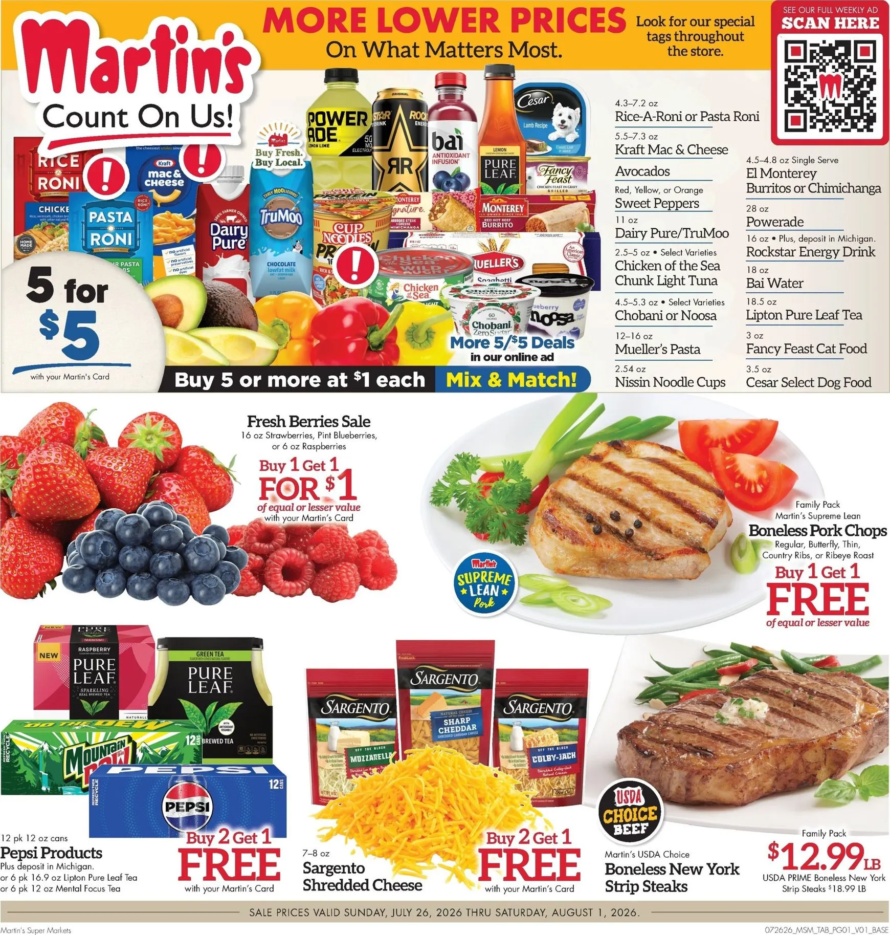 Current Martin's Super Markets leaflet valid from Sunday 07/26/2026 to Saturday 08/01/2026