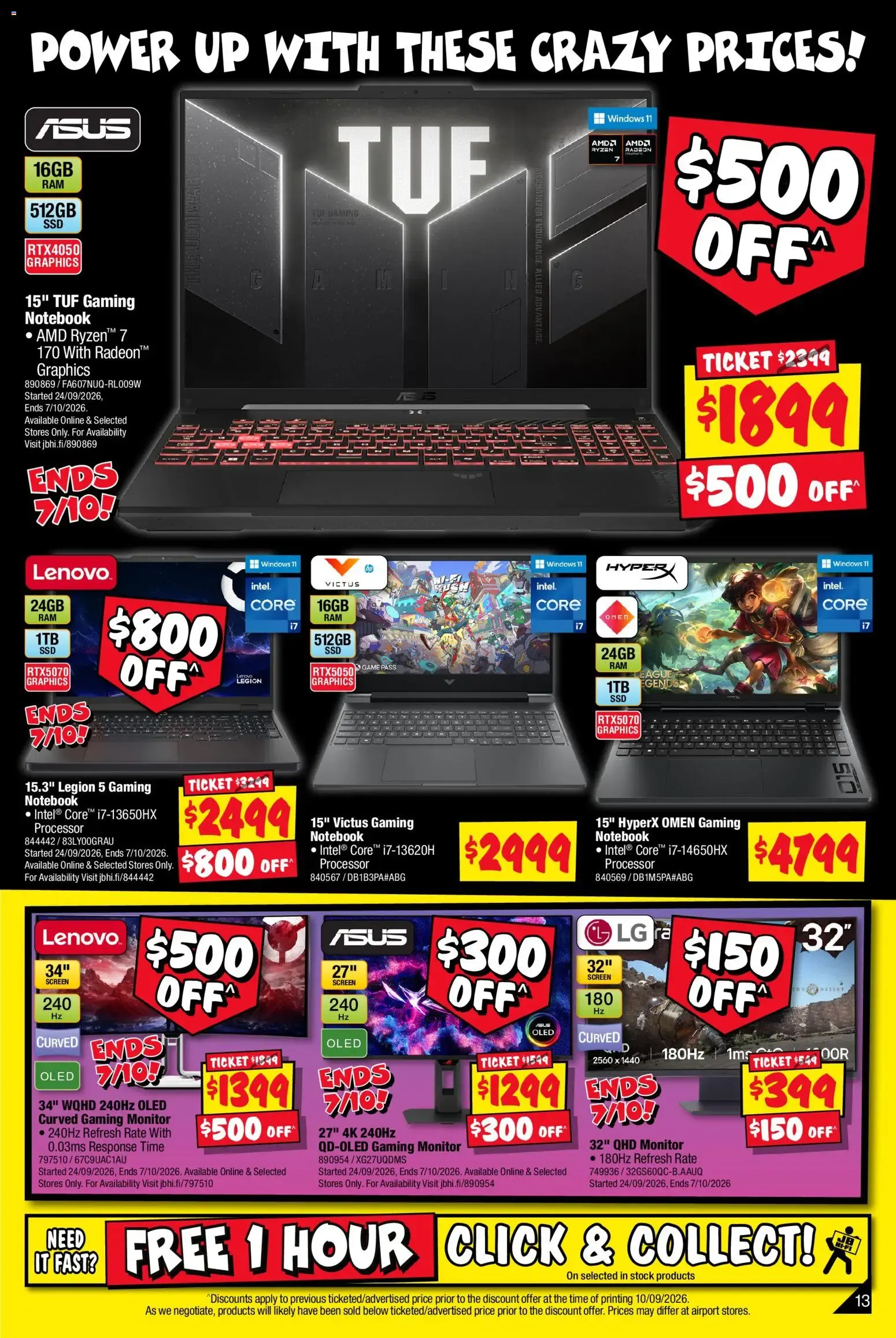 JB Hi-Fi catalogue Mega Gaming Sale - 24/09/2026 > weekly / monthly specials - Catalogue valid from 24 September to 11 October 2026 - page 13