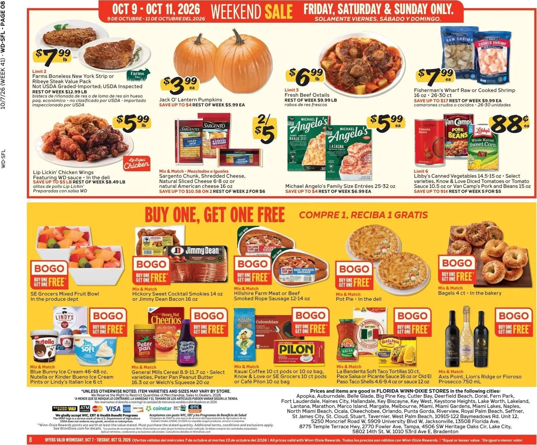 Weekly ad Current Winn-Dixie leaflet valid from Wednesday 10/07/2026 to Tuesday 10/13/2026 from October 7 to October 13 2026 - Page 8