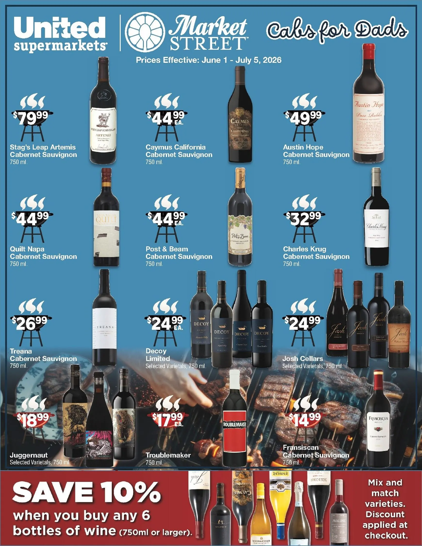 Weekly ad United Supermarkets Market Street: Cabs for Dads - Ofertas de vinos from June 1 to July 5 2026 - Page 1