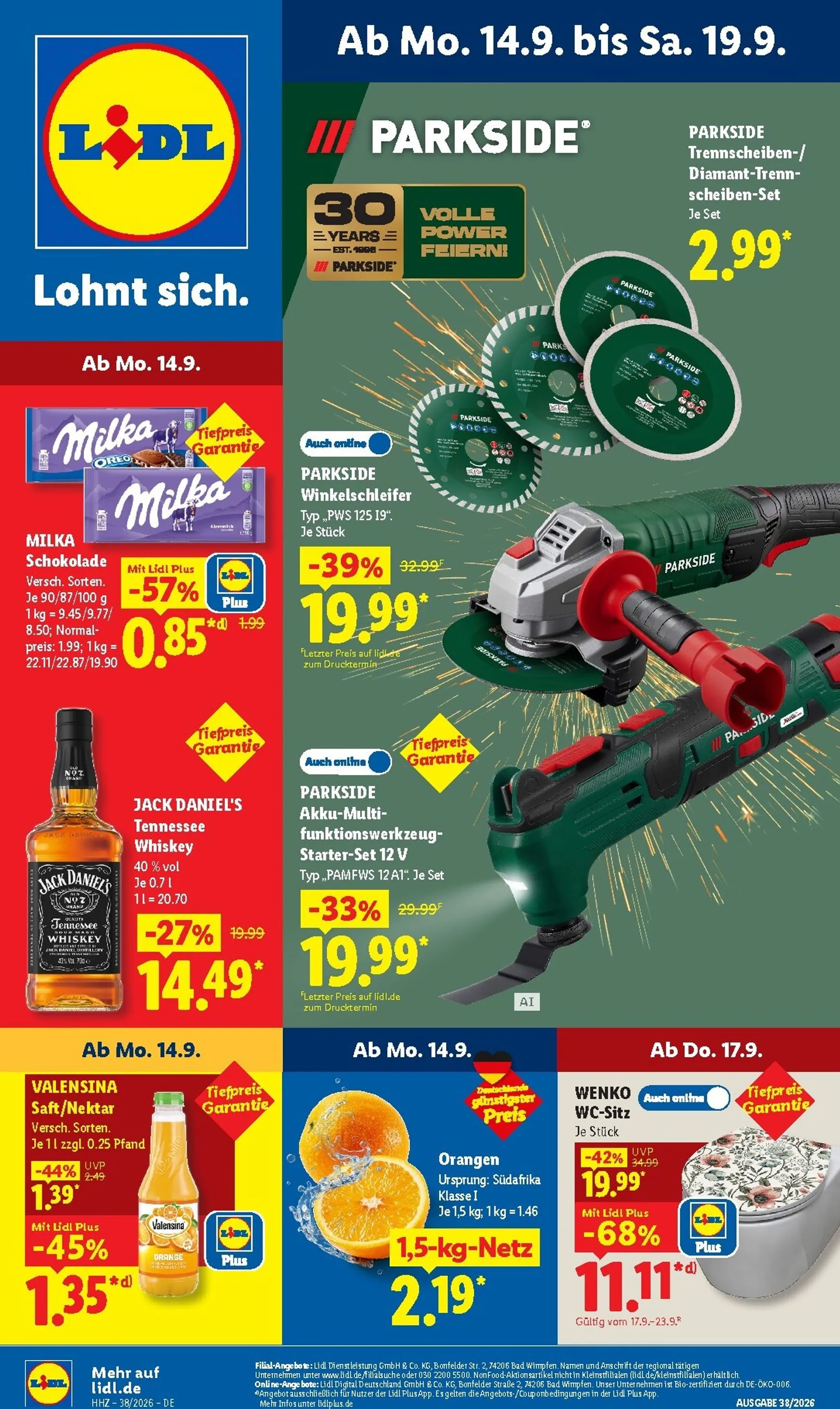 Lidl Prospekt - Ofertas del 14 al 19 de Septiembre von 14. September bis 19. September 2026 - Prospekt seite 1