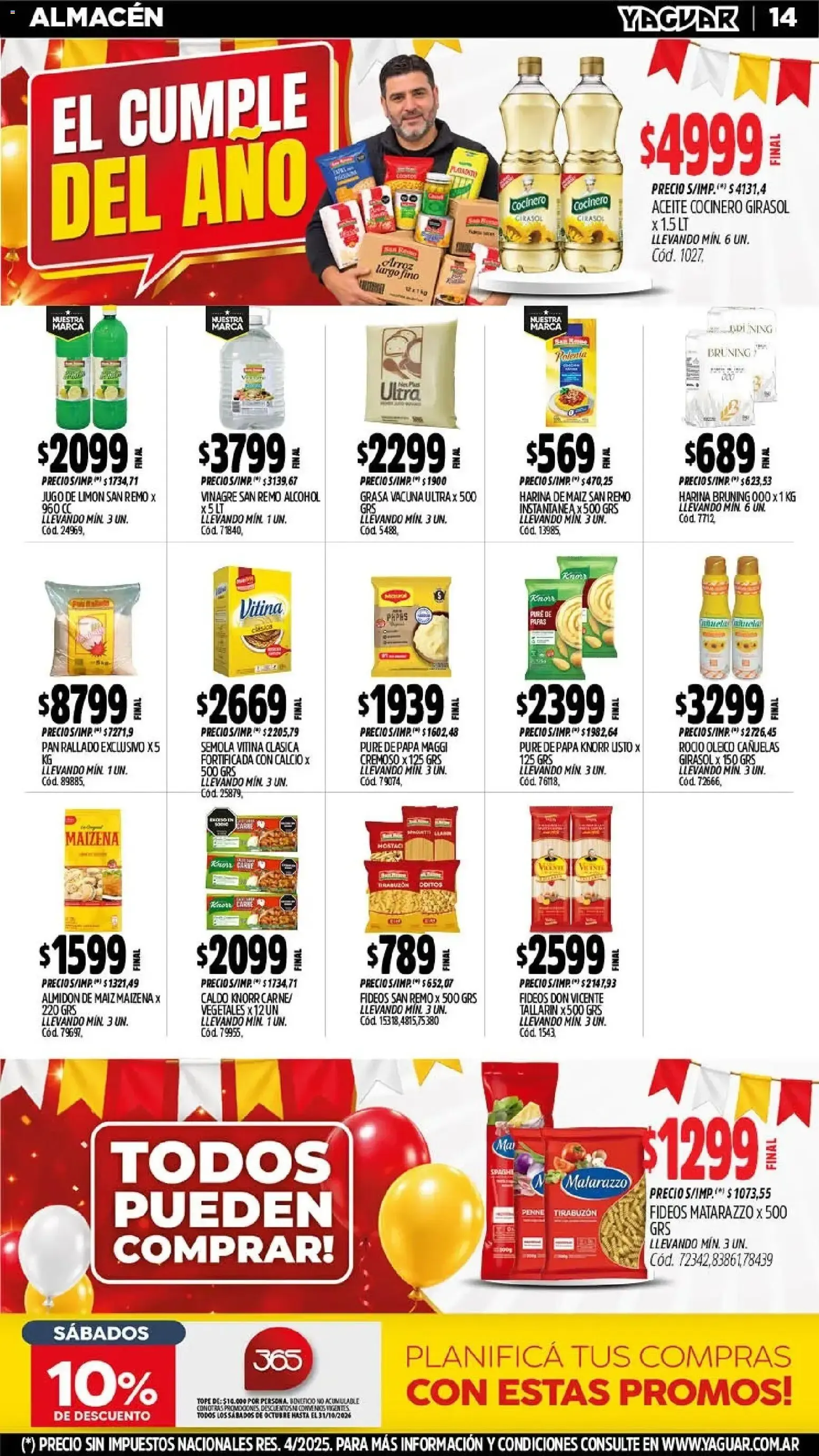 Ofertas de El Cumple del Año 38 Mayorista Yaguar 5 de octubre al 11 de octubre 2026 - Página 12 del catálogo