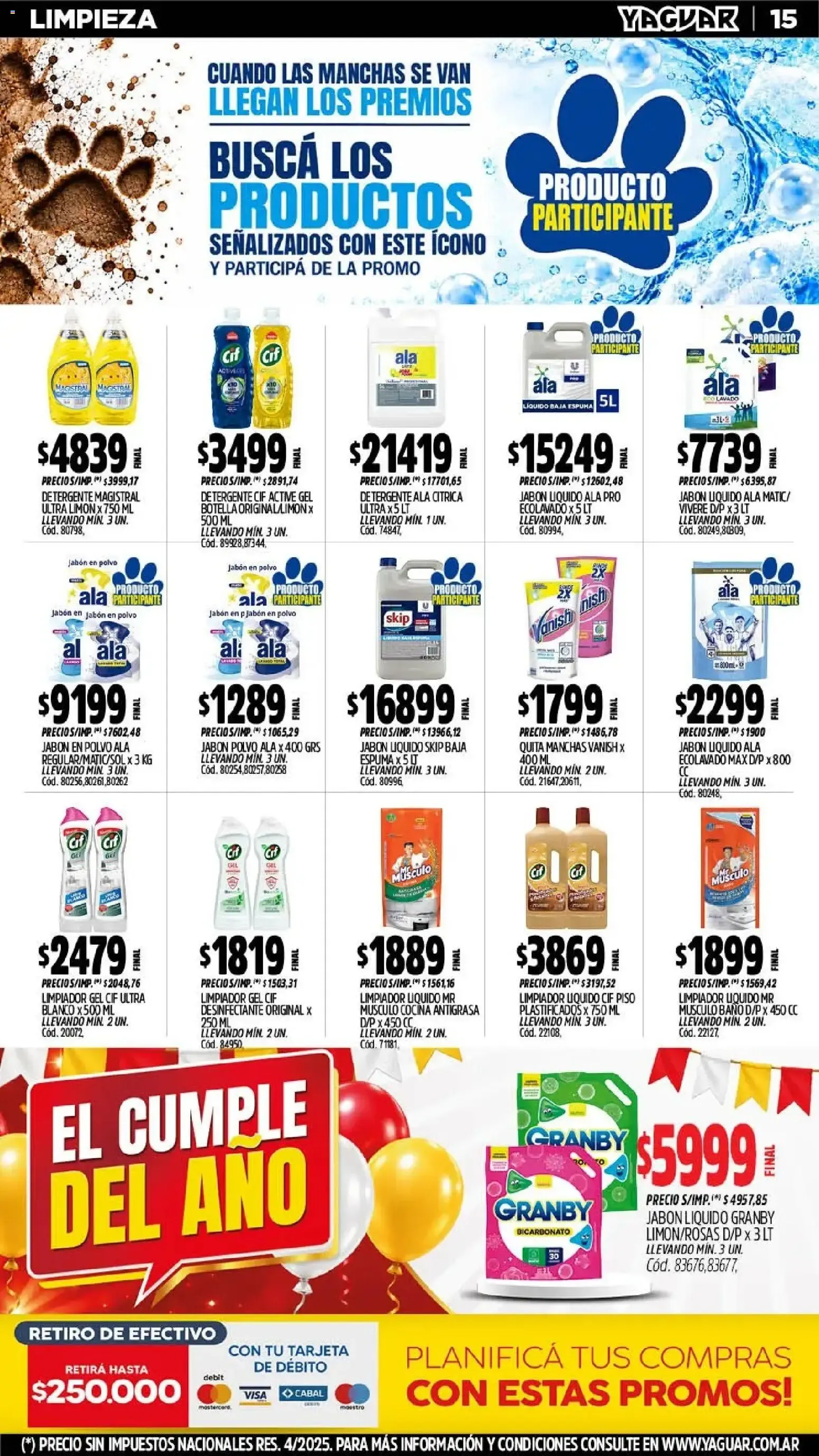 Ofertas de Mayorista Yaguar - El Cumple del Año 38 26 de octubre al 1 de noviembre 2026 - Página 17 del catálogo