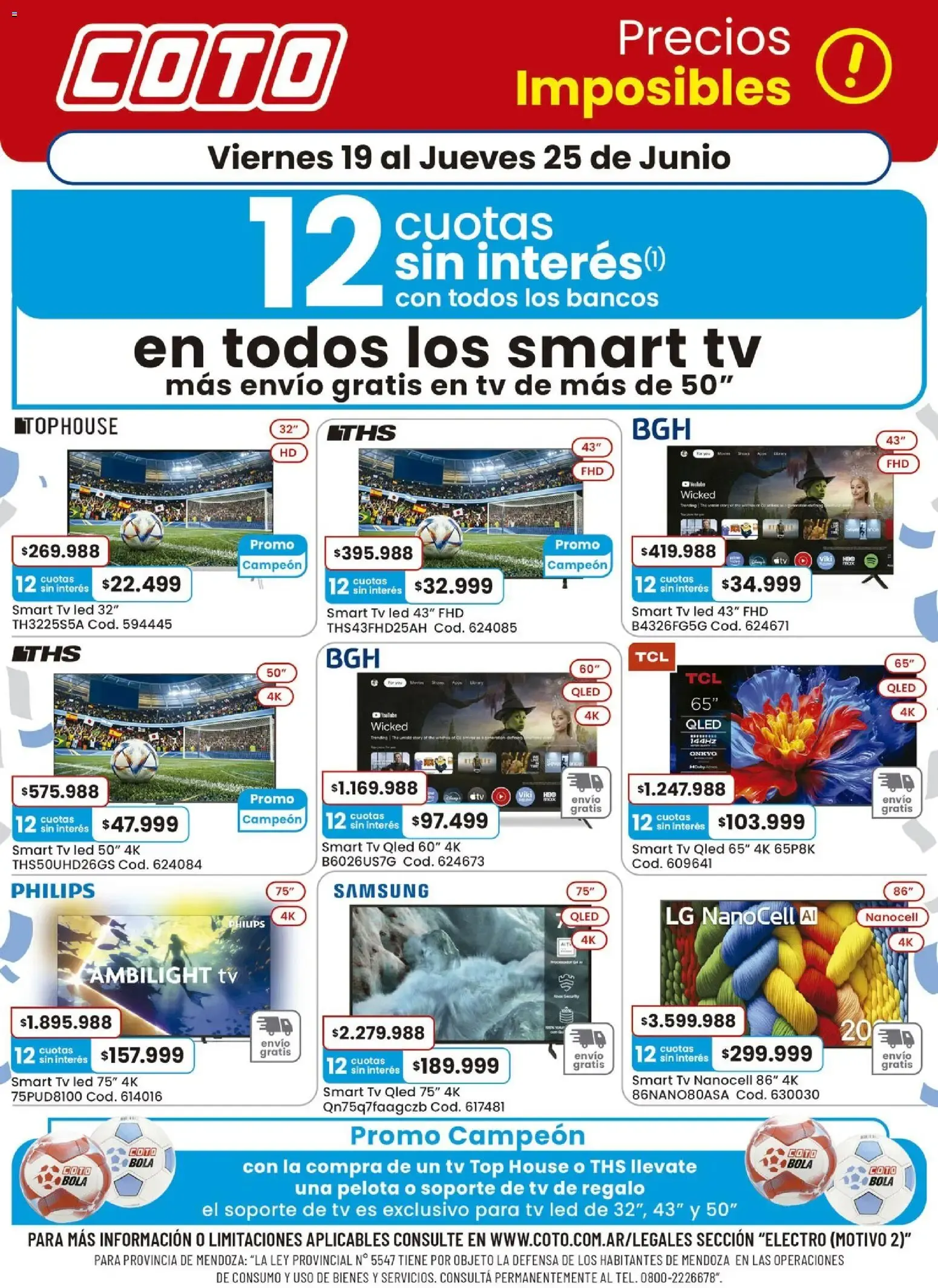 Ofertas de Coto - Precios Imposibles en Smart TVs 19 de junio al 25 de junio 2026 - Página 1 del catálogo