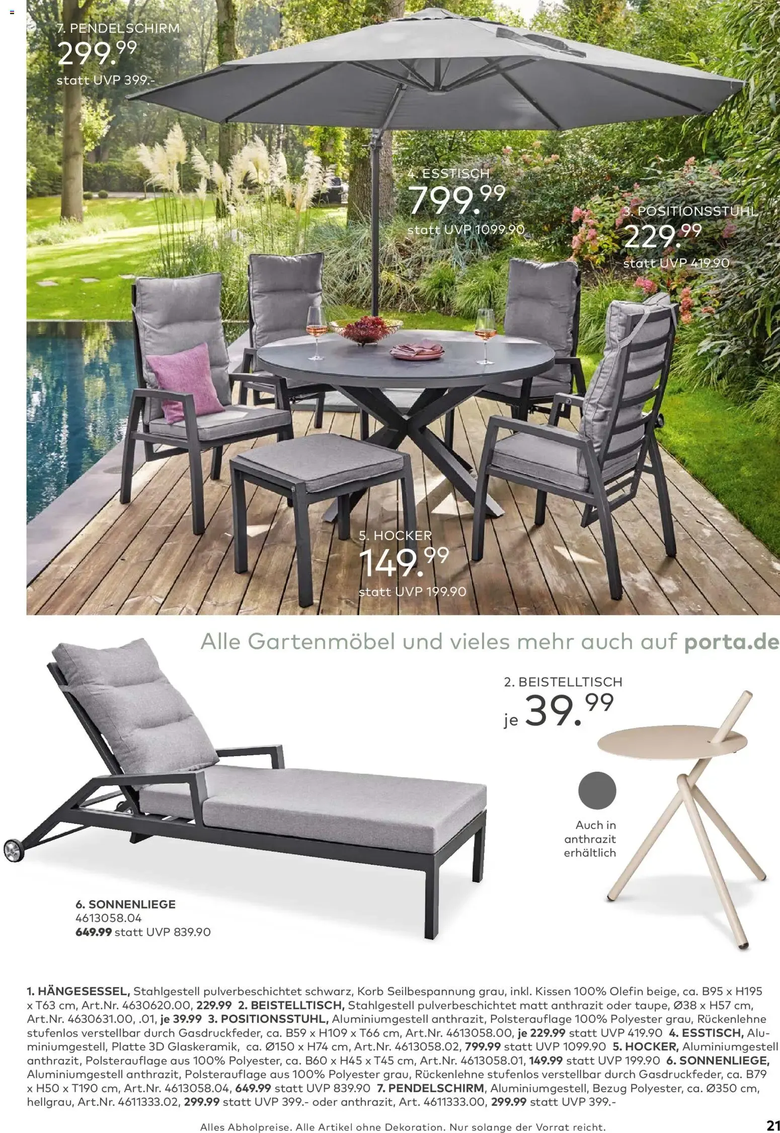 Porta! Gartenmöbel Katalog (ab 01.03.2026) zum Blättern von 1. März bis 31. August 2026 - Prospekt seite 21