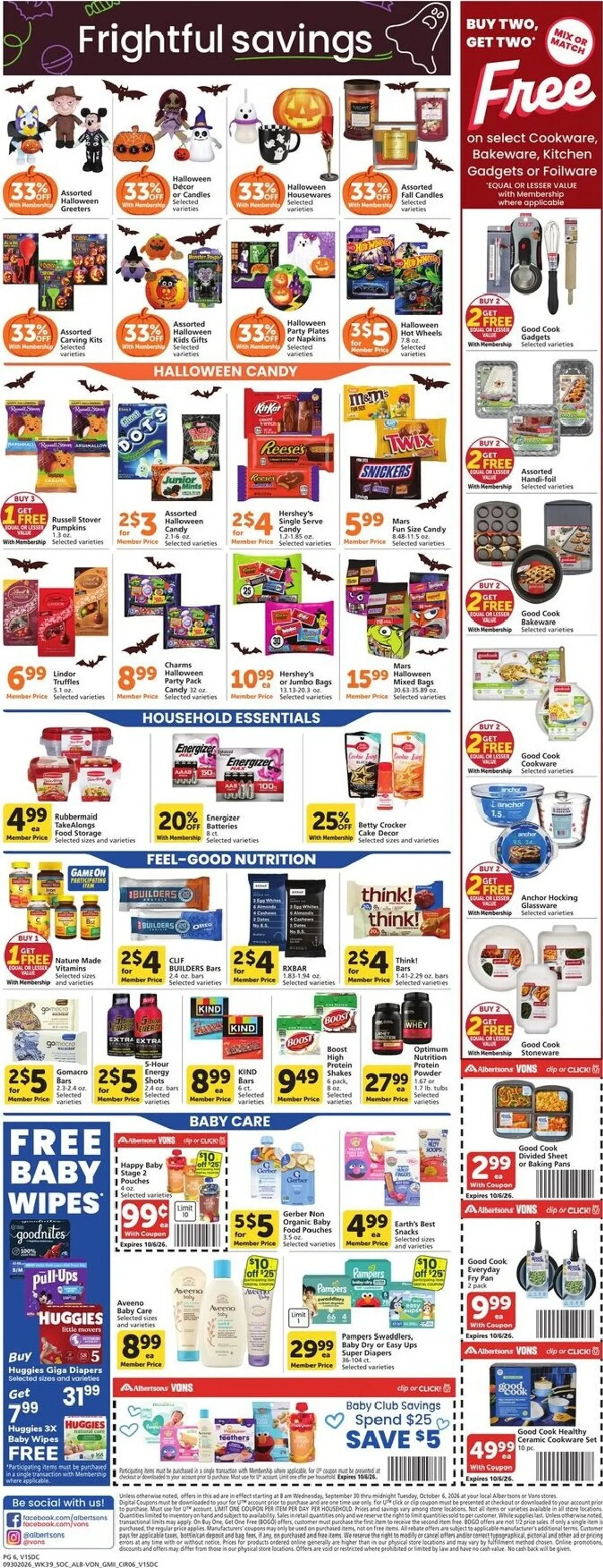 Weekly ad Current Vons leaflet valid from Wednesday 09/30/2026 to Tuesday 10/06/2026 from September 30 to October 6 2026 - Page 6