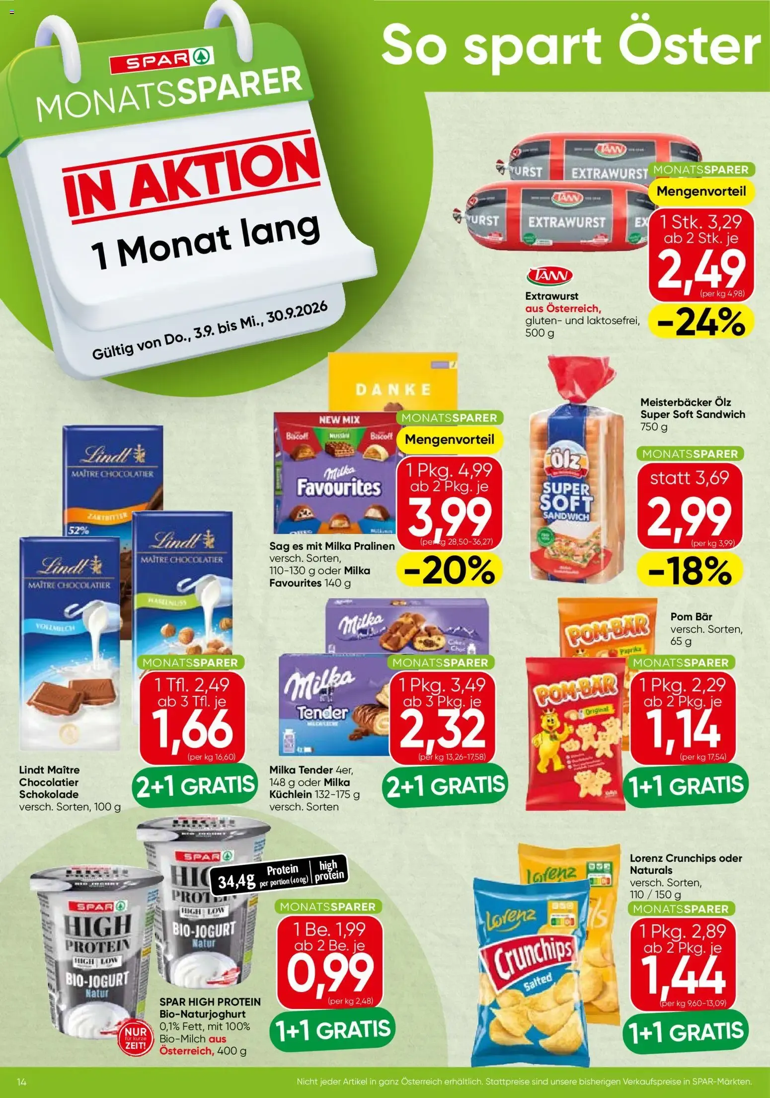 Spar Monatssparer (03.09.2026) - Angebote und Prospekt von 3. September bis 30. September 2026 - Flugblätt seite  2