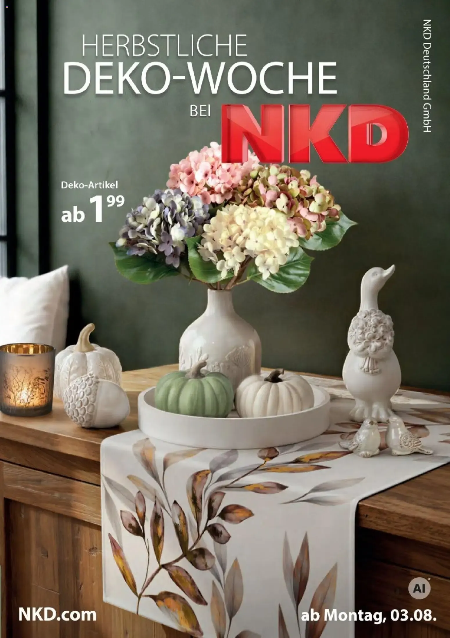 HERBSTLICHE DEKO-WOCHE BEI NKD von 3. August bis 23. August 2026 - Prospekt seite 1