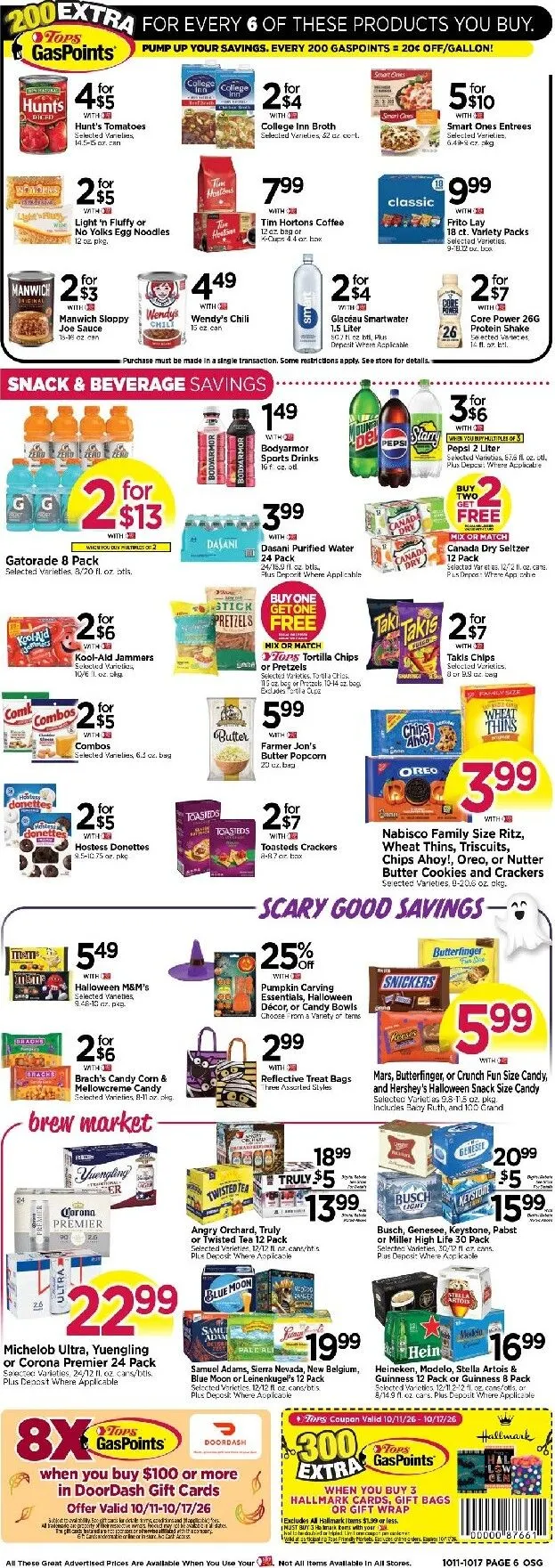 Weekly ad Current Tops Markets leaflet valid from Sunday 10/11/2026 to Saturday 10/17/2026 from October 11 to October 17 2026 - Page 6