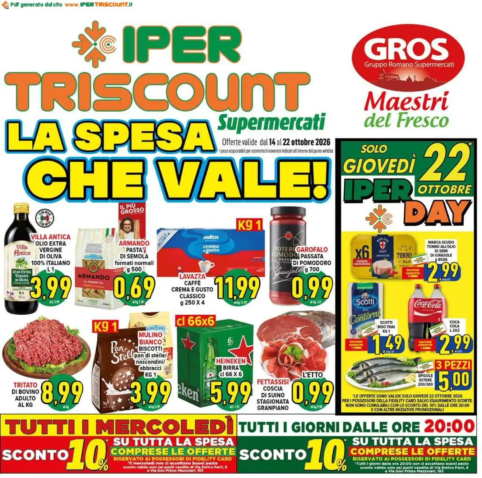 Ipertriscount volantino dal 14/10/2026 - online Offerte da 14 ottobre a 22 ottobre di 2026 - Pagina del volantino 1