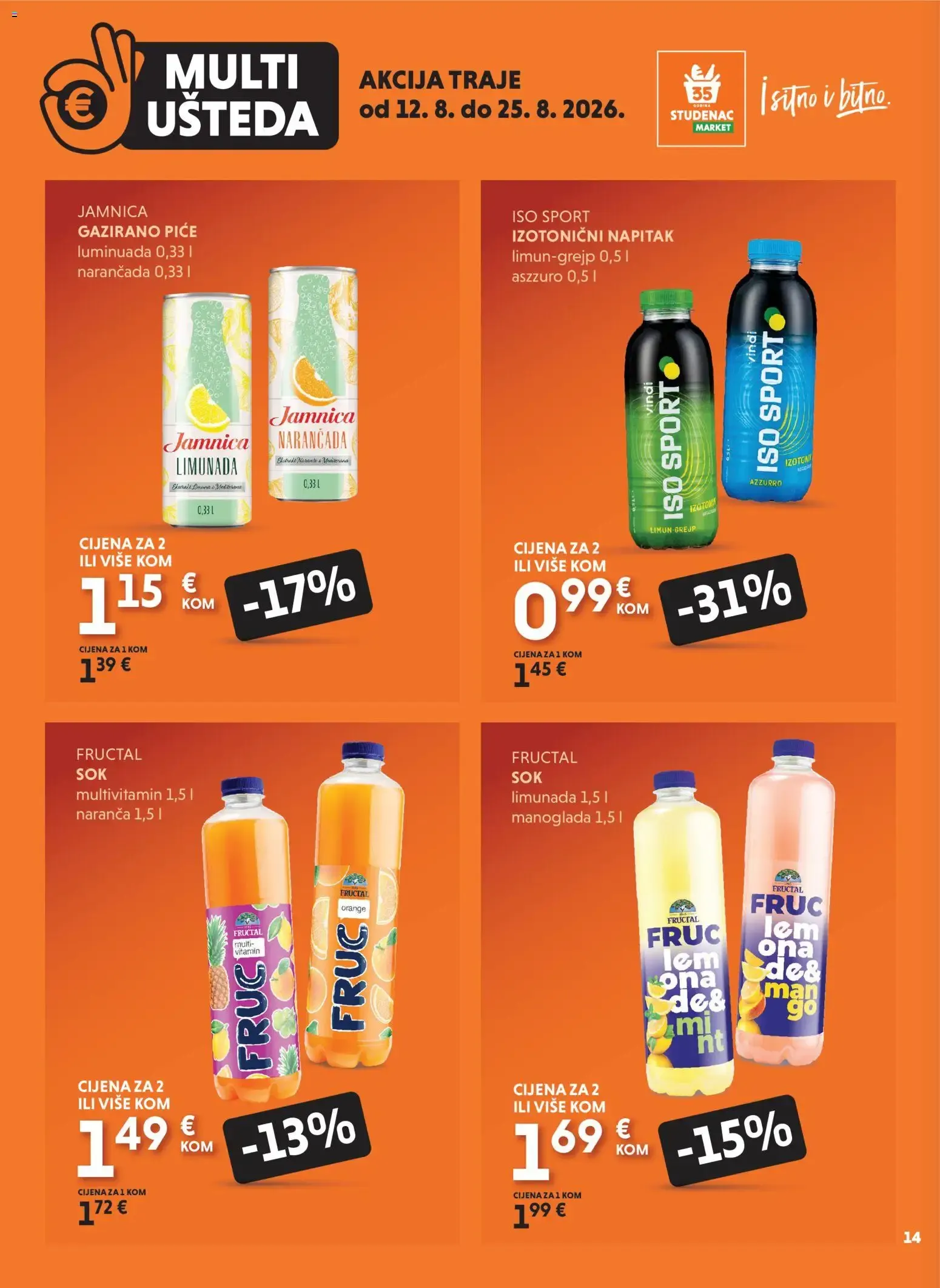 Katalog UZMI VIŠE, PLATI MANJE - MULTI UŠTEDA od 12. kolovoza do 25. kolovoza 2026. - Pregled Stranica 14