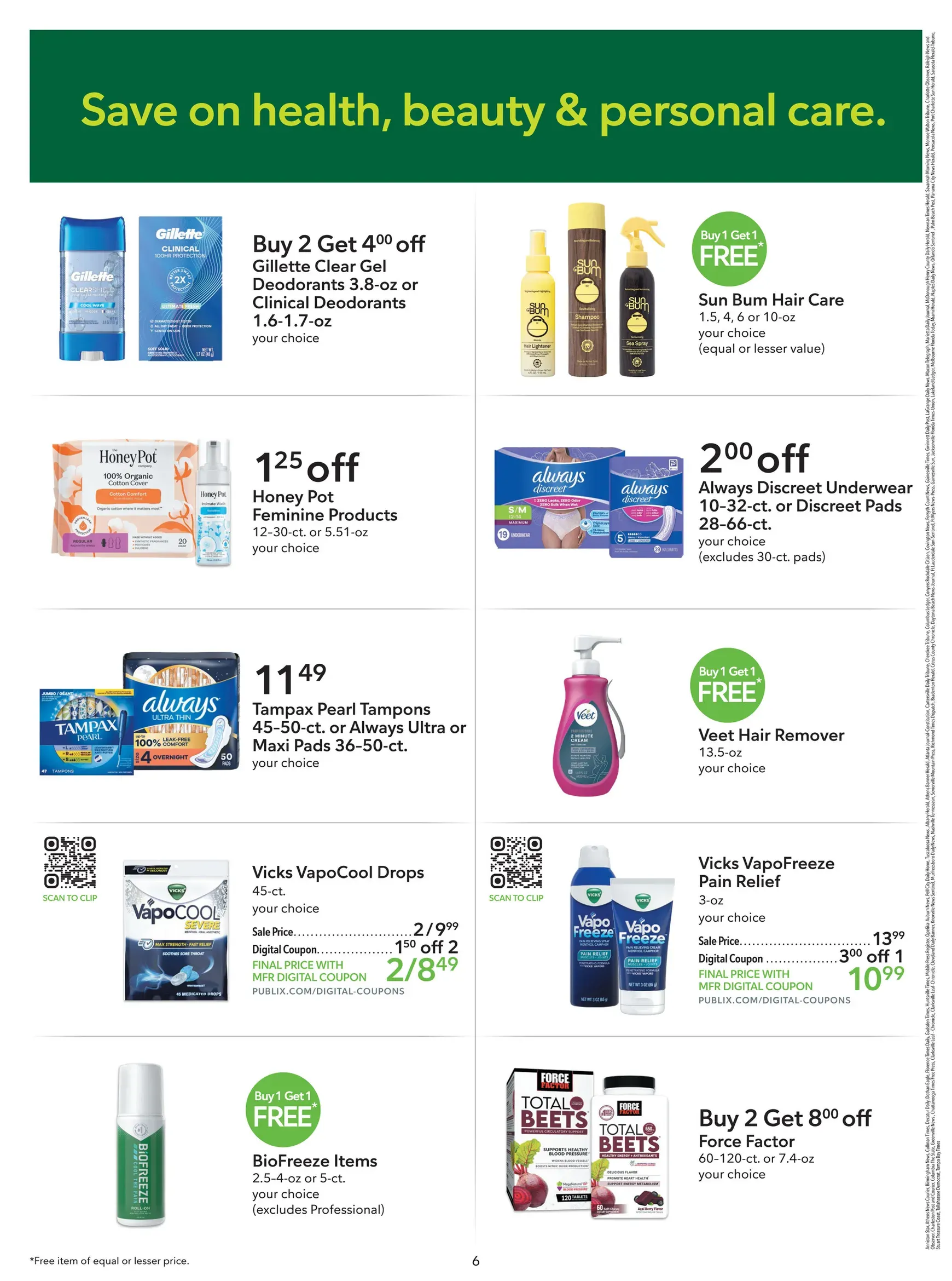 Weekly promotion Future Publix - Extra Savings flyer valid from Thursday 10/22/2026 to Wednesday 11/04/2026 spanning from October 22 to November 4 2026 - Page 6 for Catalogue 365