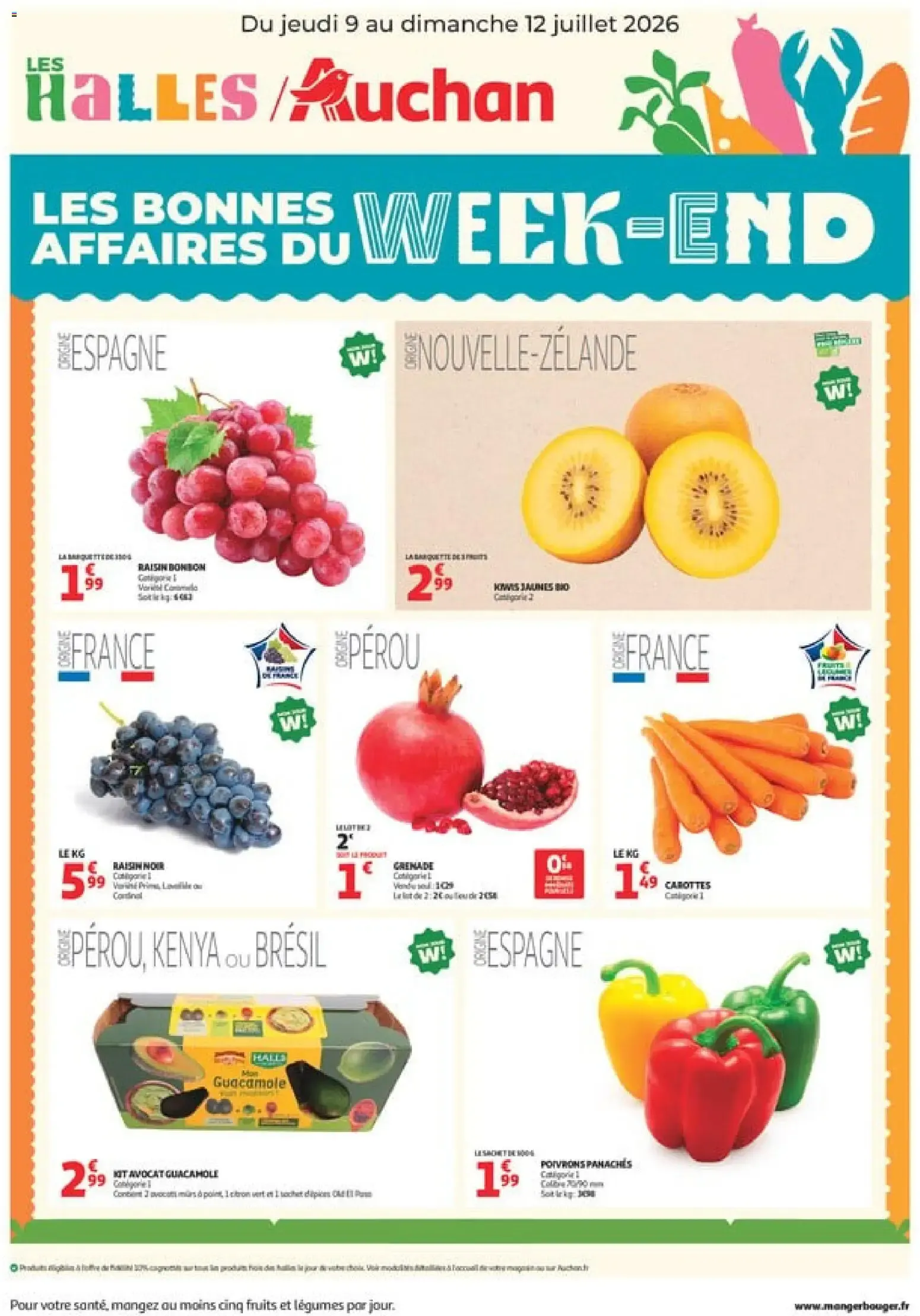 Auchan les bons plans du week-end dans votre hyper à partir du 09/07/2026 - promo en ligne du 9 juillet au 12 juillet 2026 - Catalogue page 1