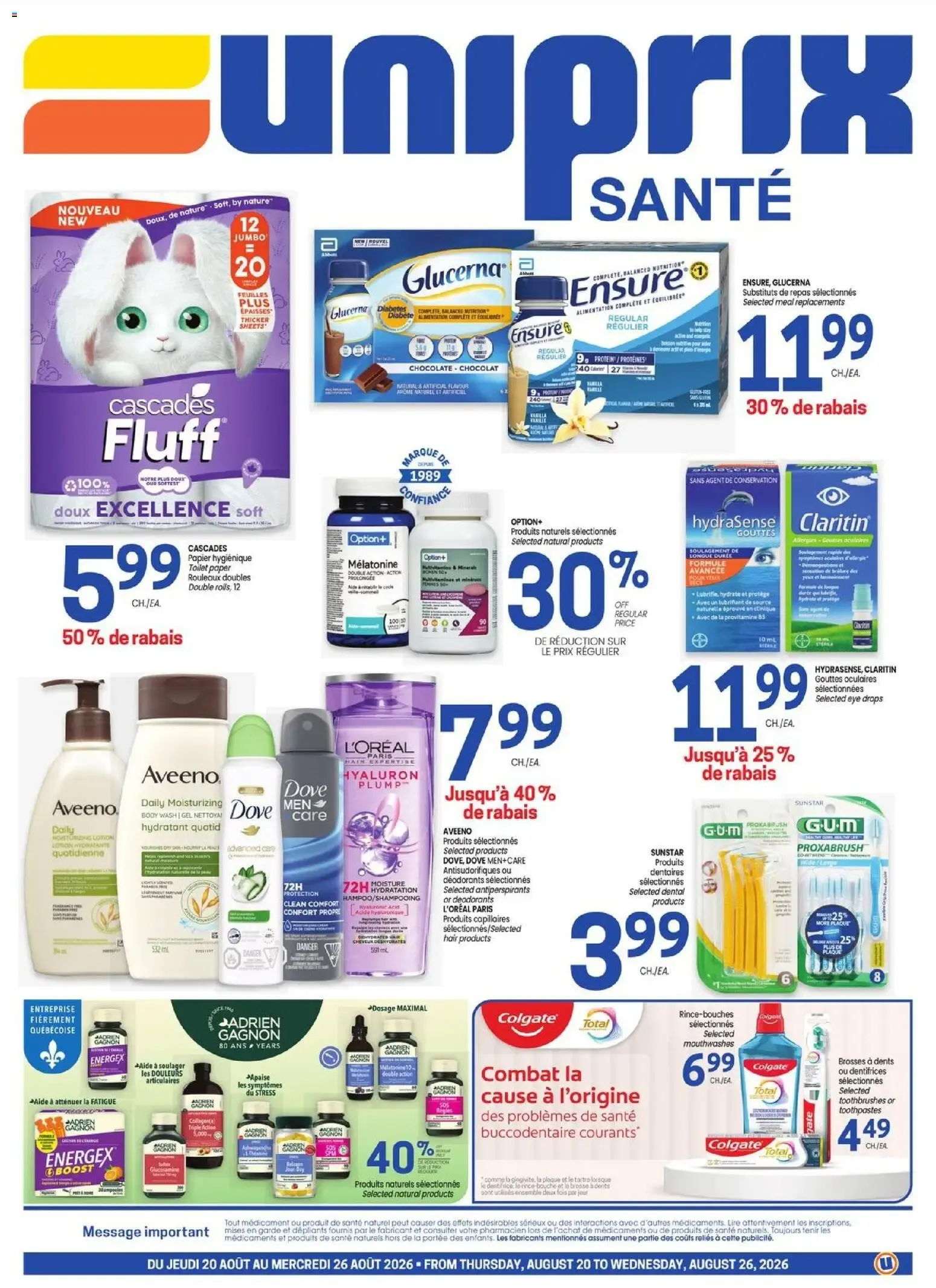 Uniprix - Uniprix Sante from Aug 20, 2026 > weekly specials & deals from August 20 to August 26 2026 - flyer page 1