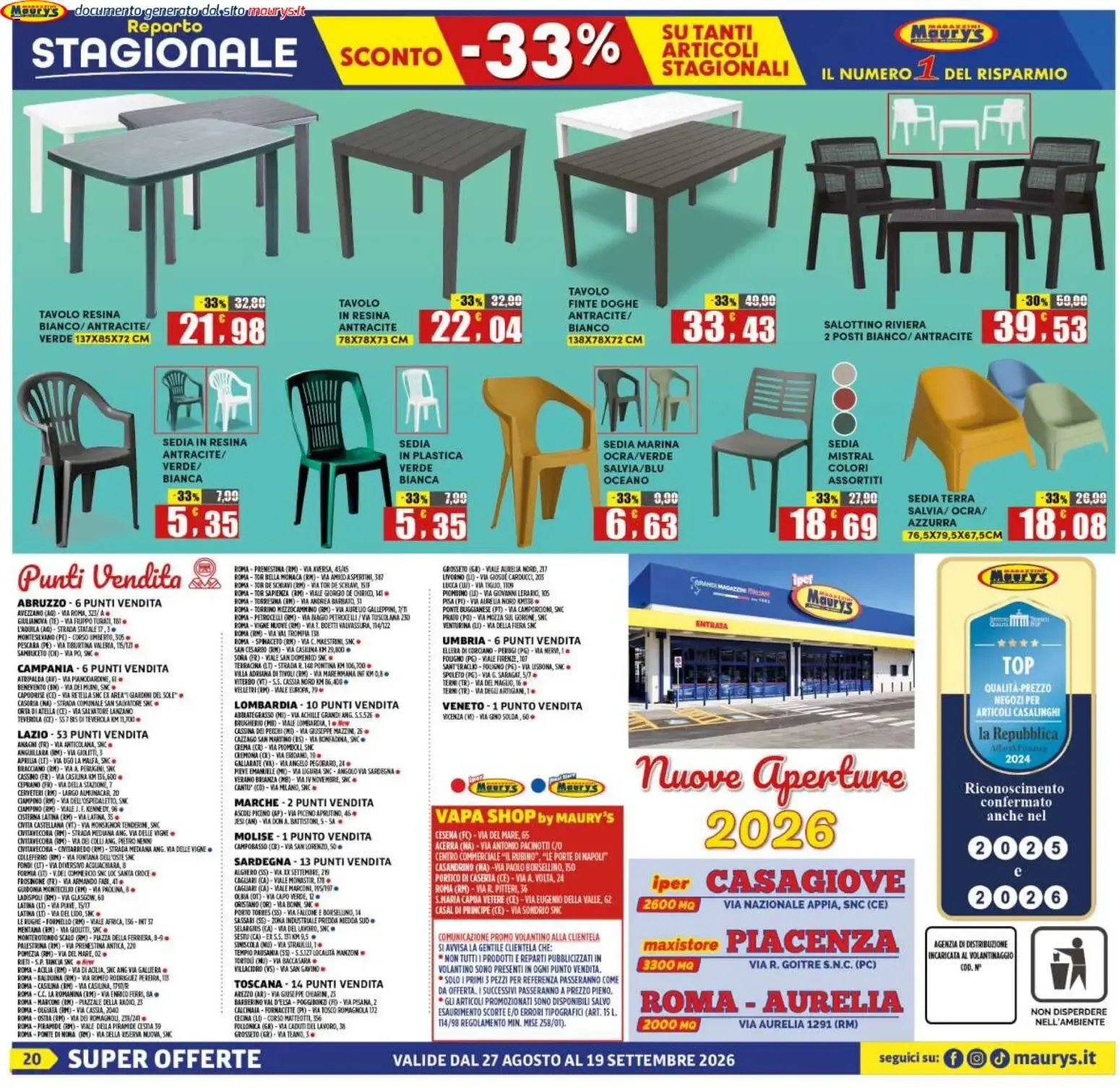 Maury's volantino dal 27/08/2026 - online Offerte da 27 agosto a 19 settembre di 2026 - Pagina del volantino 20