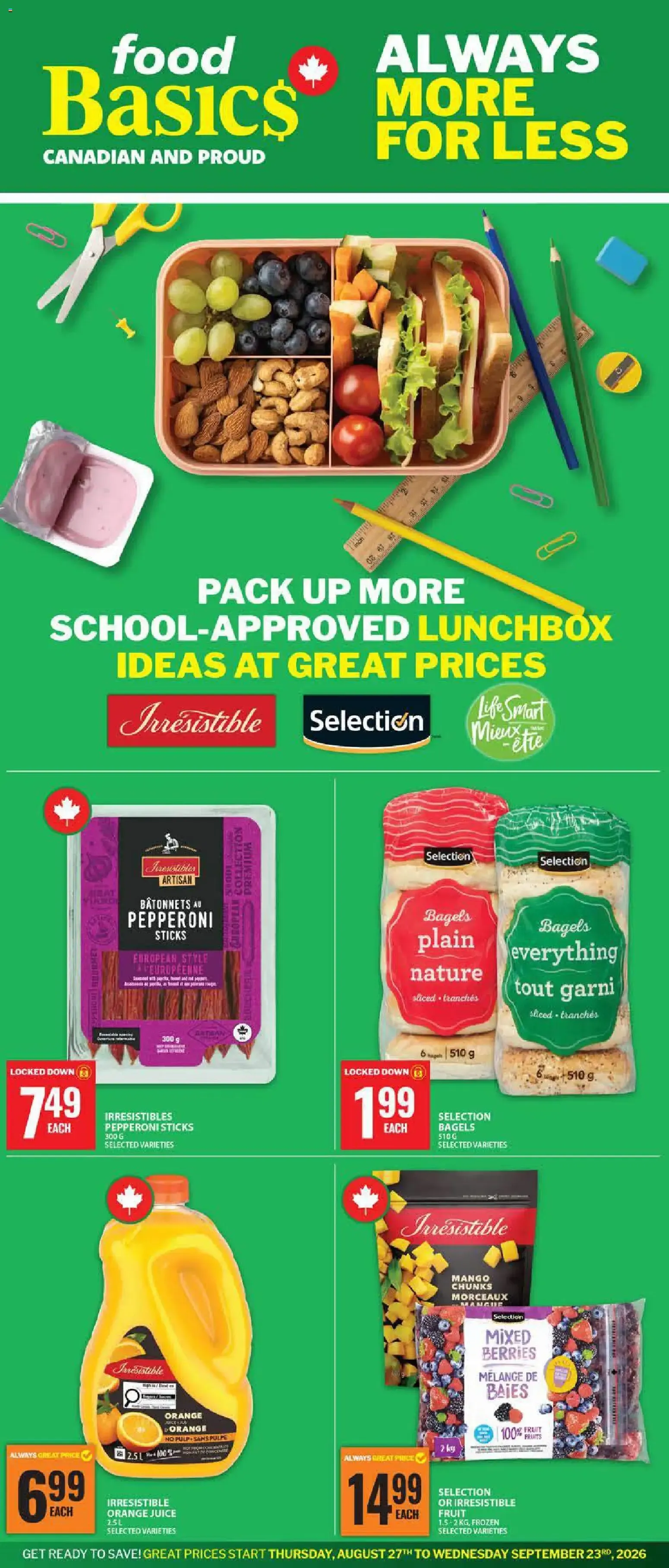 Food Basics - Back To School Digital Specialty Flyer from Aug 27, 2026 > weekly specials & deals from August 27 to September 23 2026 - flyer page 1