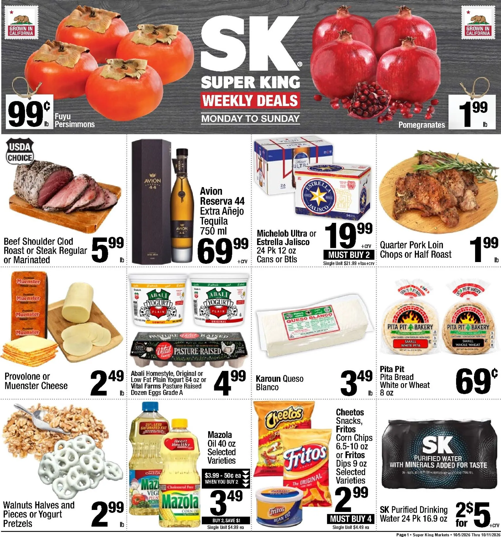 Weekly ad Current Super King leaflet valid from Monday 10/05/2026 to Sunday 10/11/2026 from October 5 to October 11 2026 - Page 1