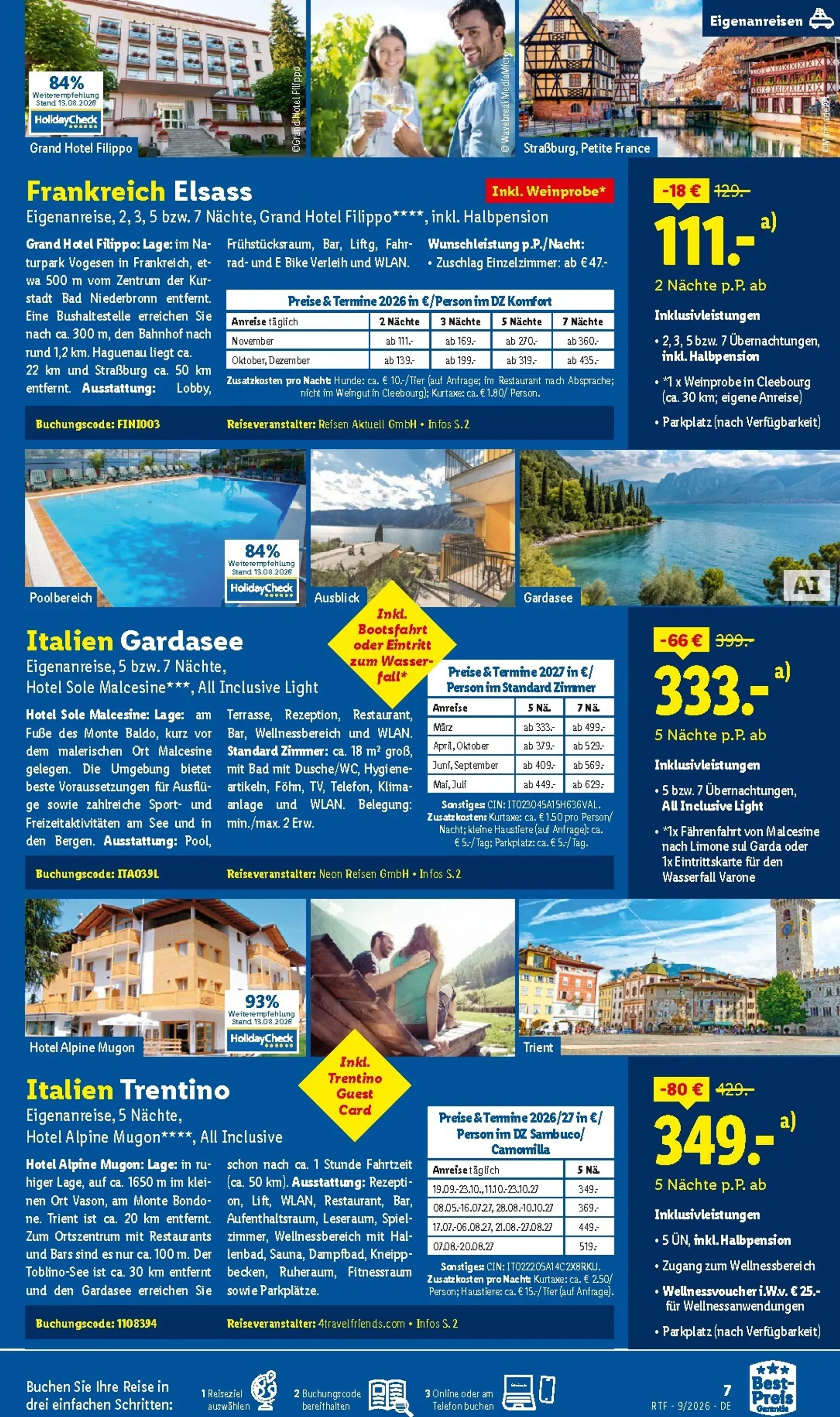 Lidl - Reise Highlights Prospekt – von Samstag 12.09.2026 bis Donnerstag 15.10.2026 von 12. September bis 15. Oktober 2026 - Prospekt seite 7