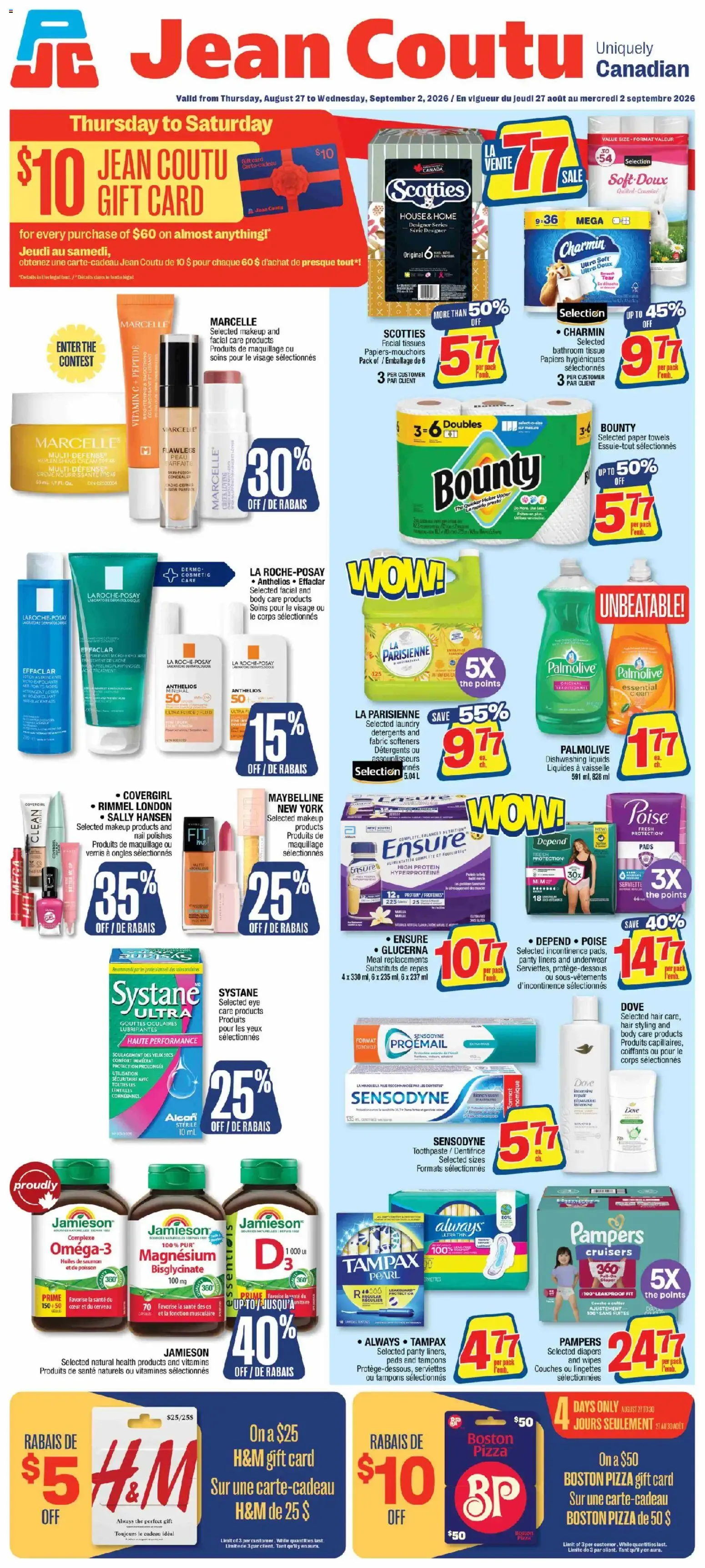 Jean Coutu weekly flyer from Aug 27, 2026 > weekly specials & deals from August 27 to September 2 2026 - flyer page 1