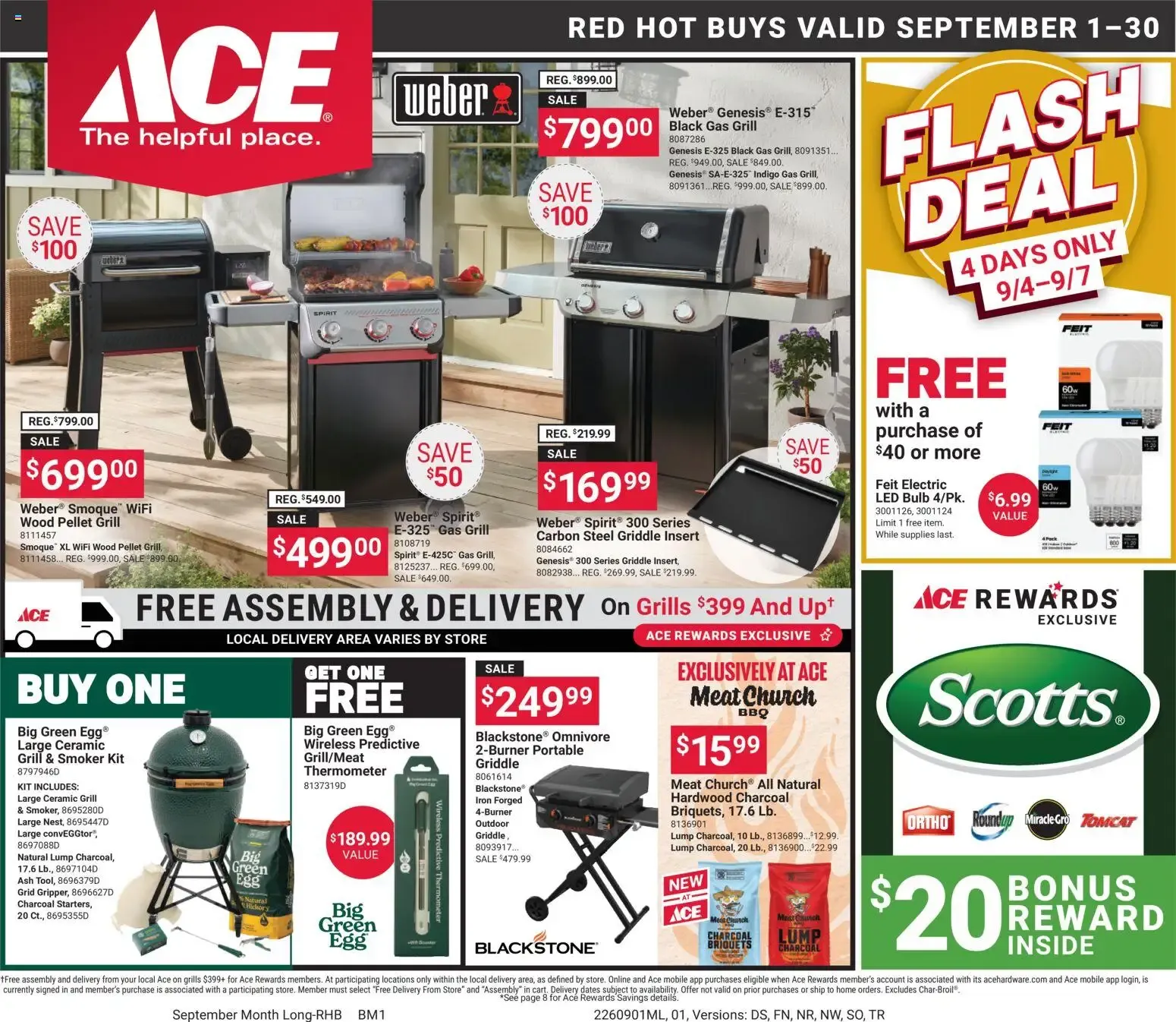 Weekly promotion ACE Hardware Weekly Ad (09/01 - 09/30 2026) - Flyer spanning from September 1 to September 30 2026 - Page 1 for Catalogue 365