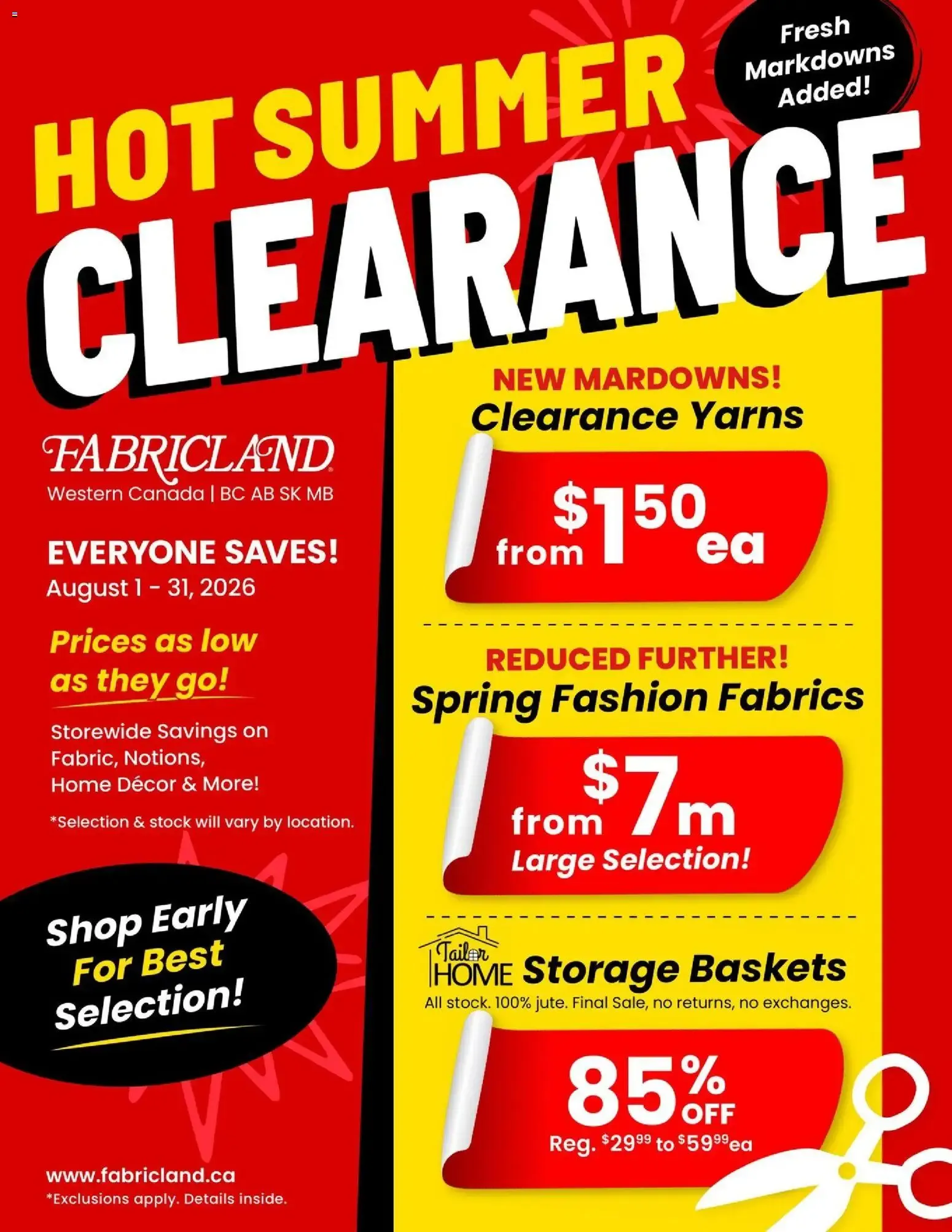 Weekly flyer - Hot Summer Clearance from Aug 1, 2026 > weekly specials & deals from August 1 to August 31 2026 - flyer page 1