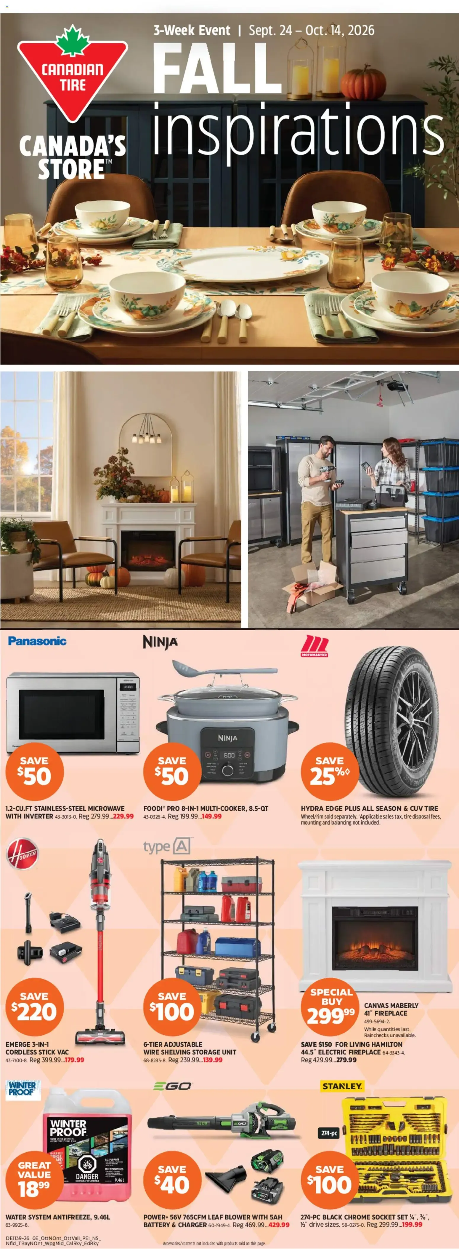 Canadian Tire flyer - Fall inspirations from Sep 24, 2026 > weekly specials & deals