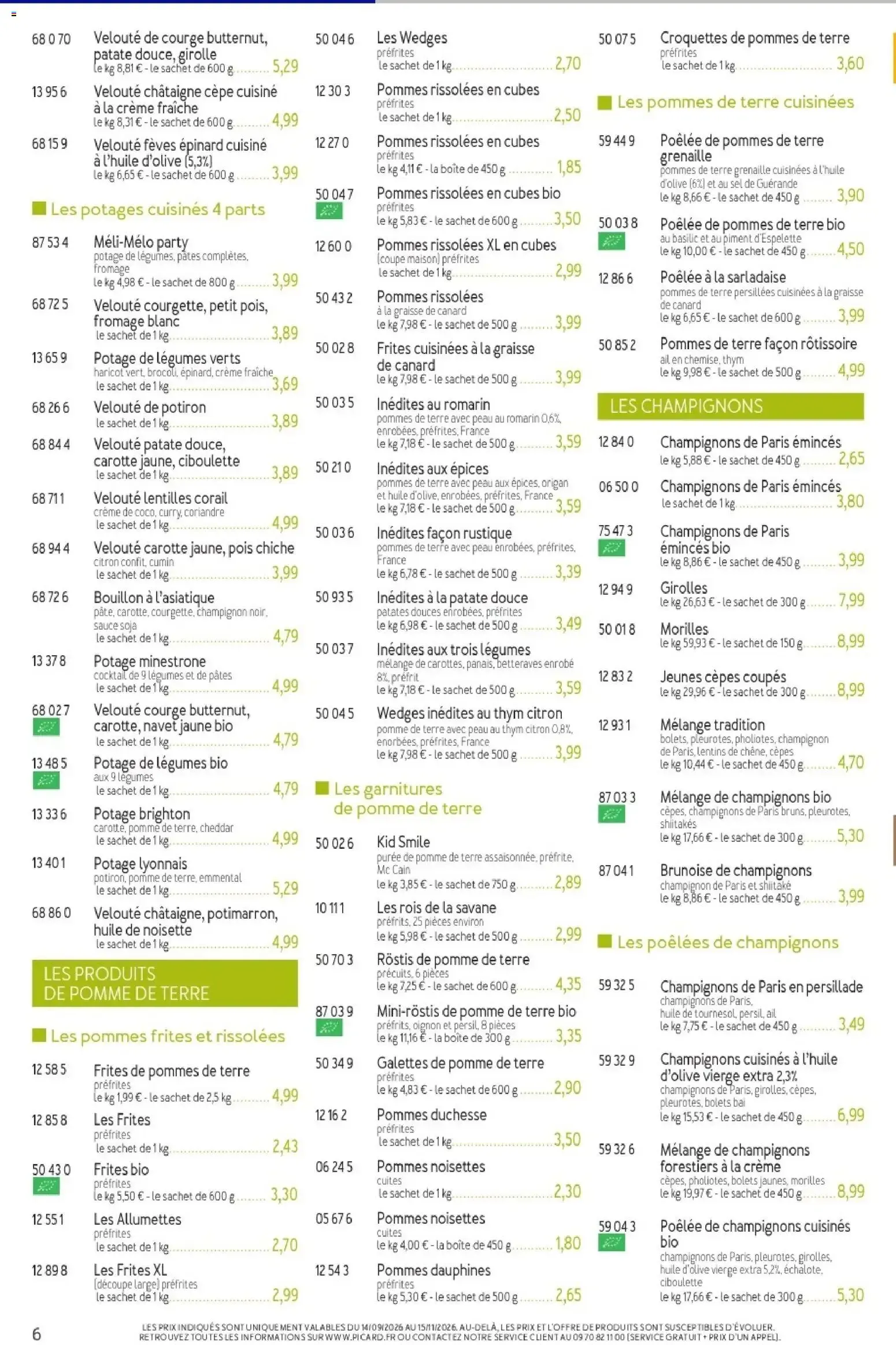 Picard - Catalogue Trimestriel à partir du 14/09/2026 - promo en ligne du 14 septembre au 15 novembre 2026 - Catalogue page 6