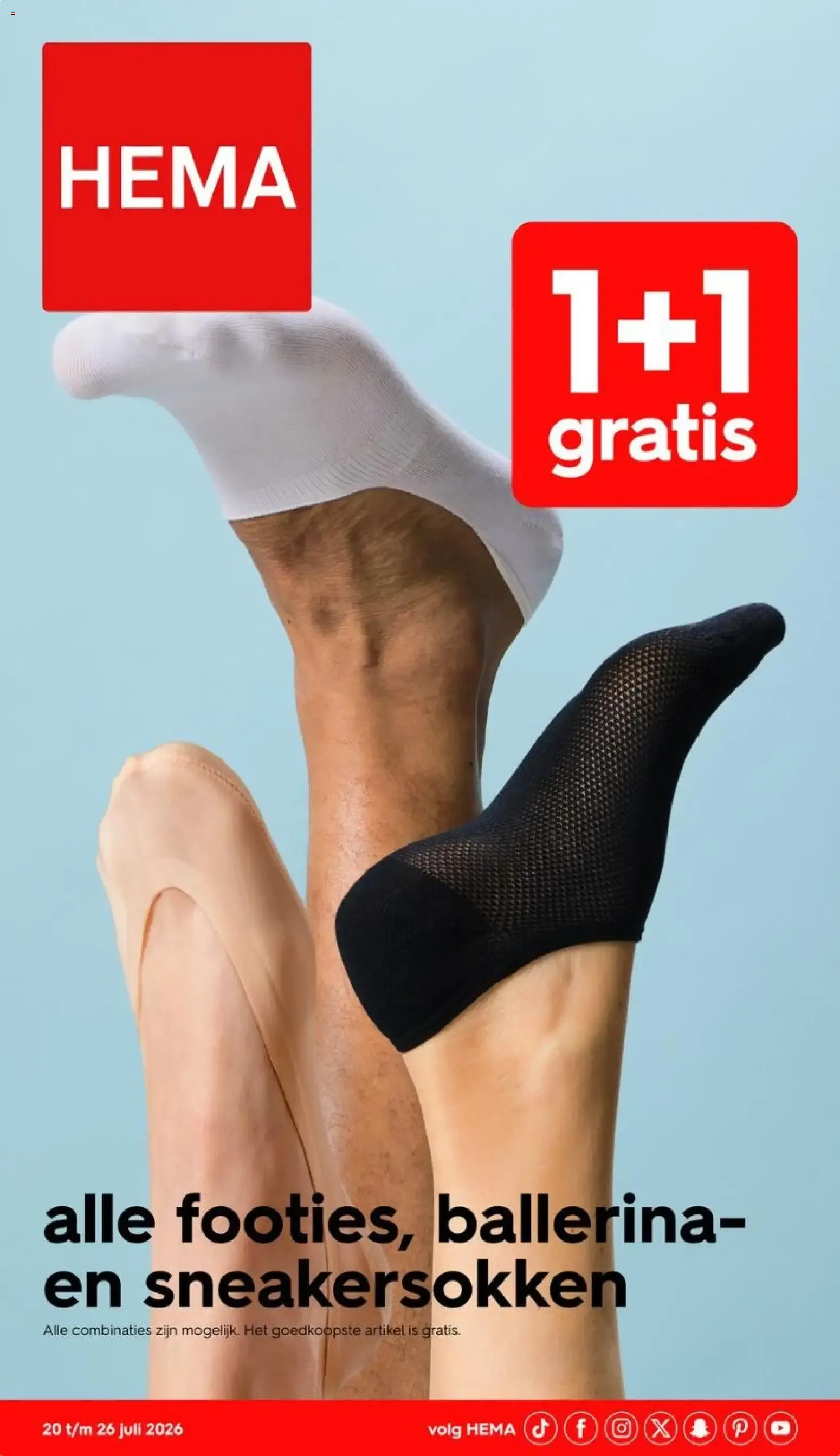 HEMA - 1+1 gratis en calcetines (footies, bailarina y deportivos)