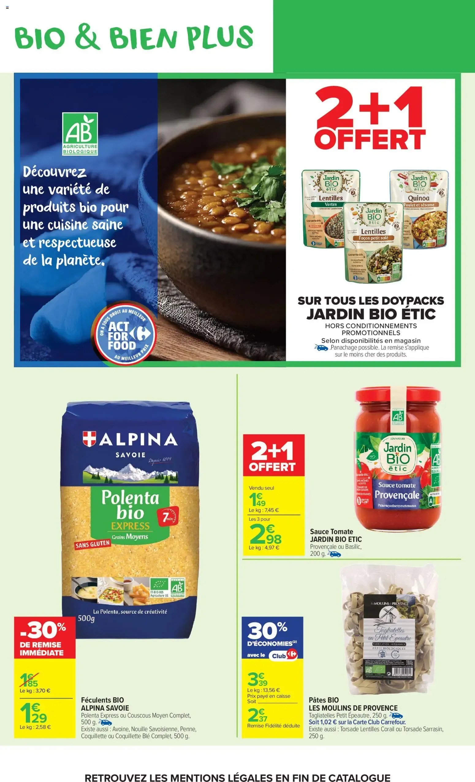 Carrefour Market Avec le club carrefour goûtez AU bio le moins cher de France à partir du 02/06/2026 - promo en ligne du 2 juin au 14 juin 2026 - Catalogue page 14