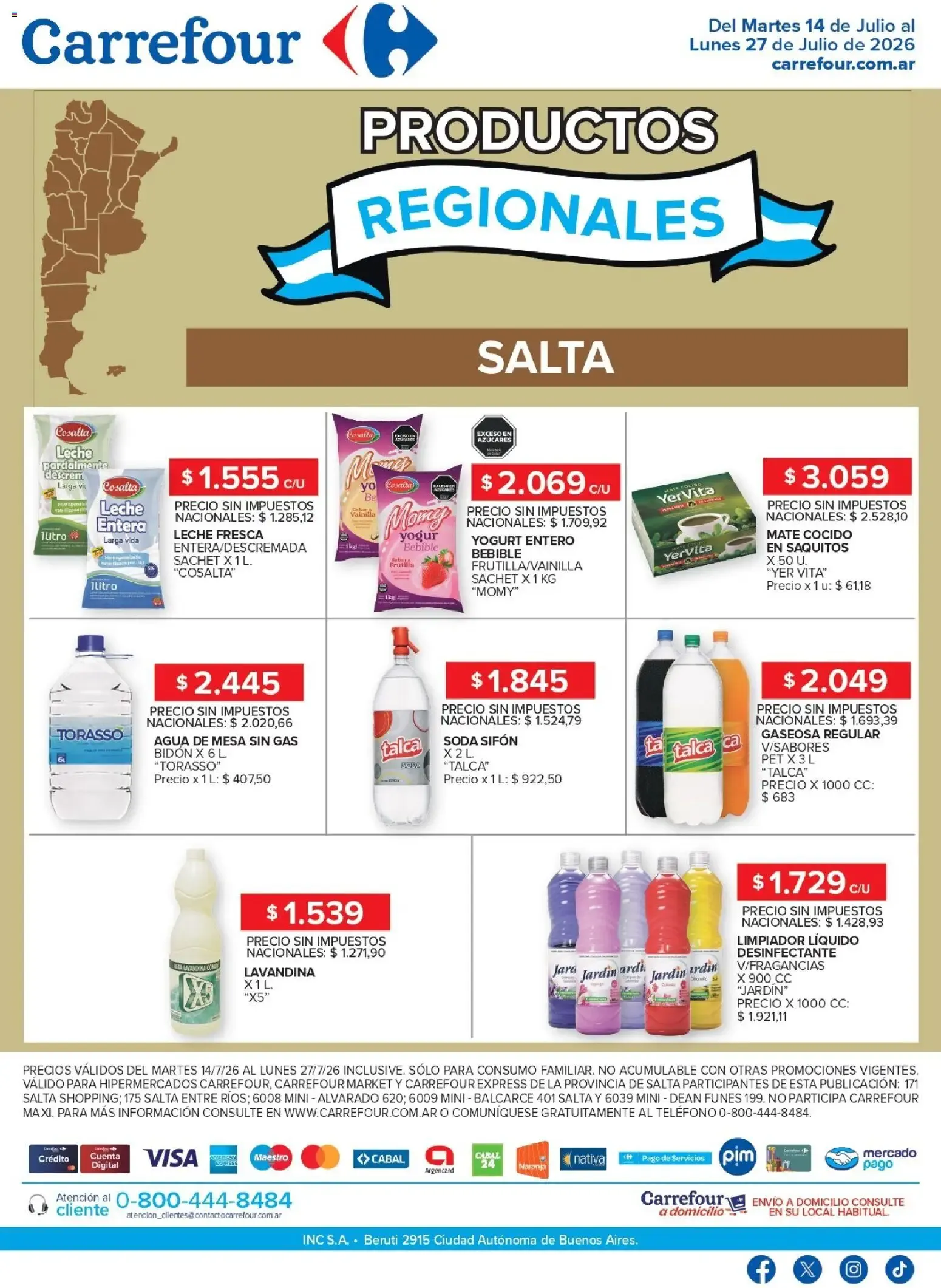 Ofertas de Carrefour - Productos Regionales | Salta || del 14/07/2026 - 28/07/2026 || Promociones 14 de julio al 27 de julio 2026 - Página 1 del catálogo