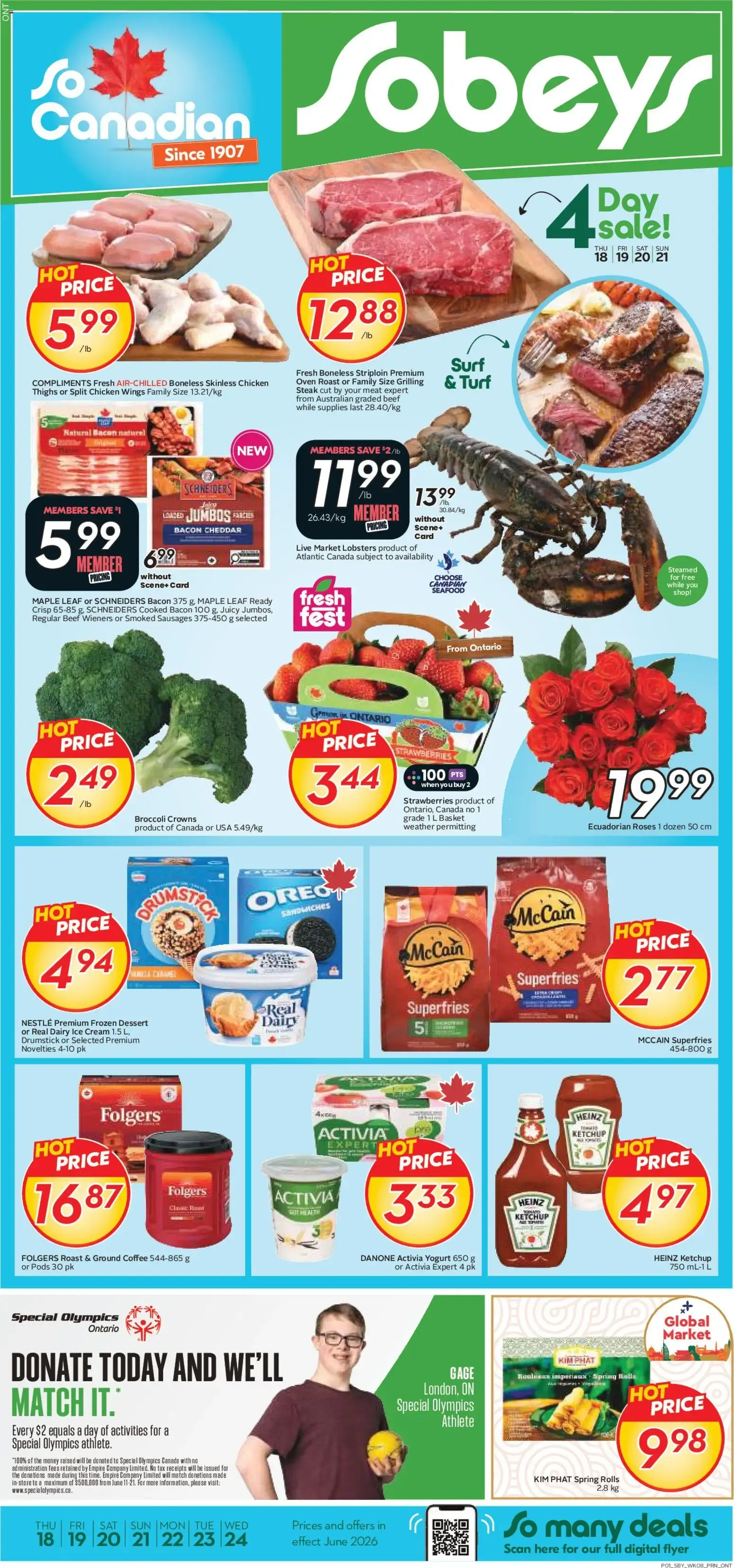 Sobeys weekly flyer / circulaire from Jun 18, 2026 > weekly specials & deals from June 18 to June 24 2026 - flyer page 1