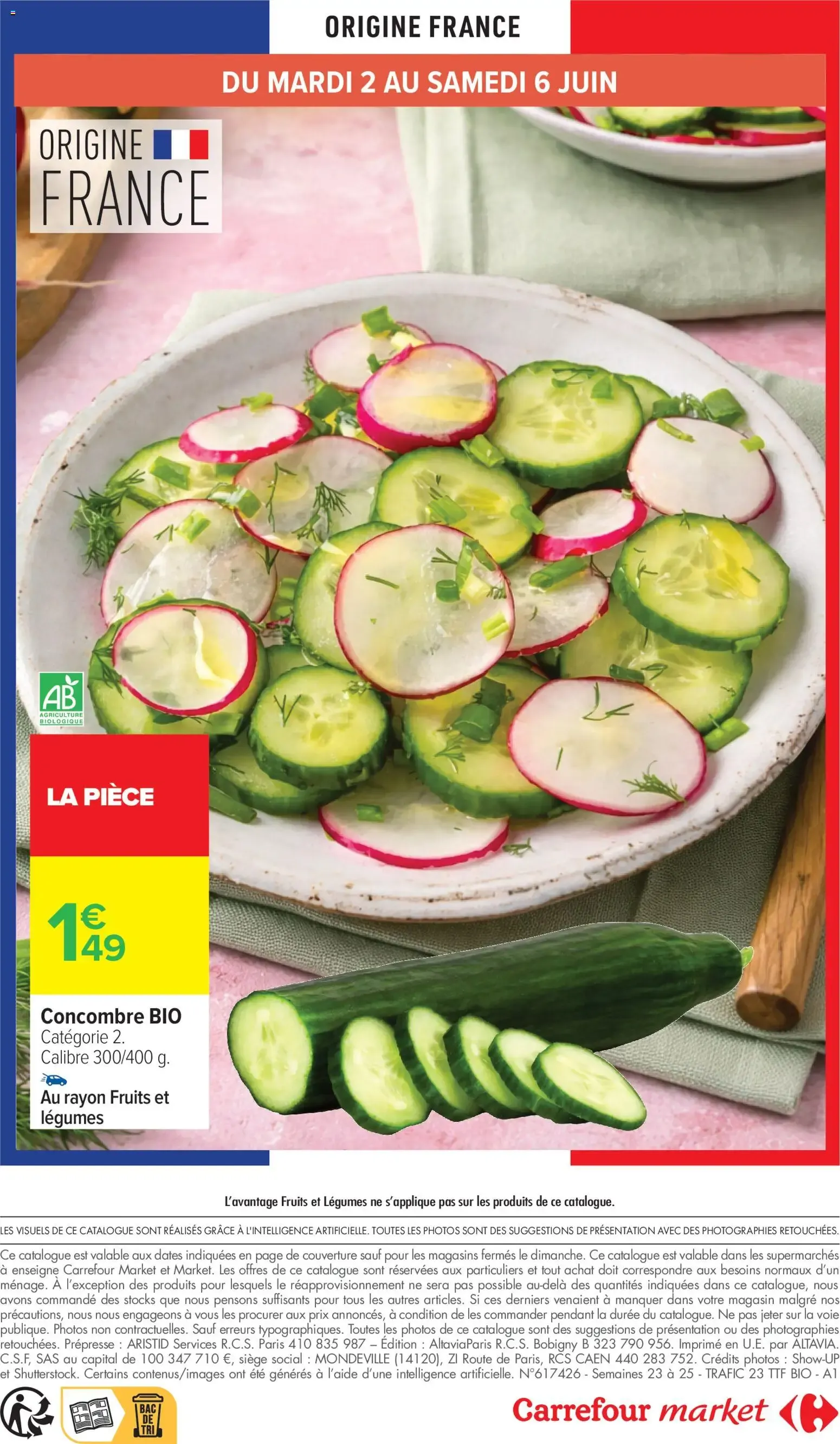 Carrefour Market Avec le club carrefour goûtez AU bio le moins cher de France à partir du 02/06/2026 - promo en ligne du 2 juin au 14 juin 2026 - Catalogue page 20