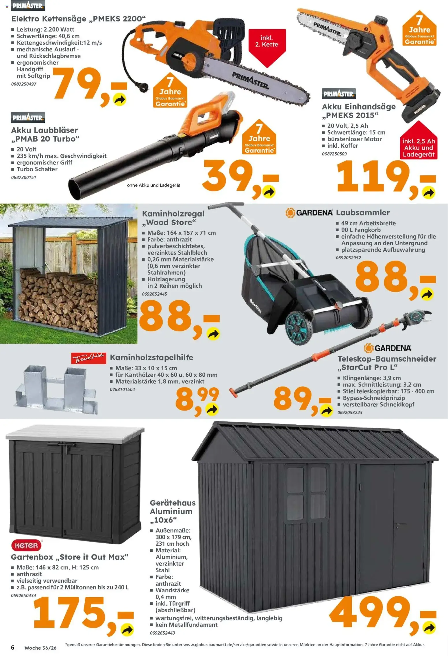 Globus Baumarkt - Aktionswoche 36/26 von 31. August bis 5. September 2026 - Prospekt seite 6