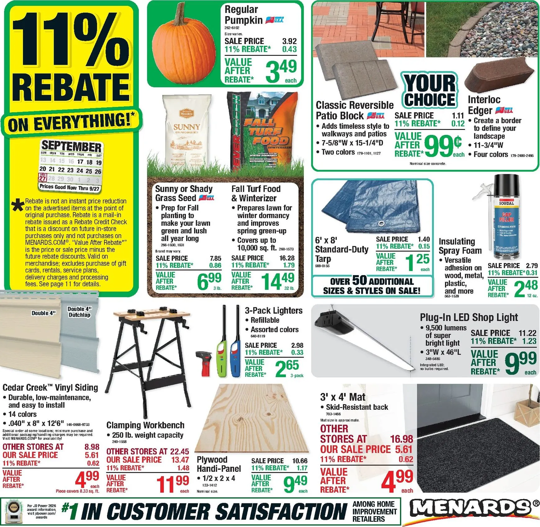 11% Rebate on Everything! Menards