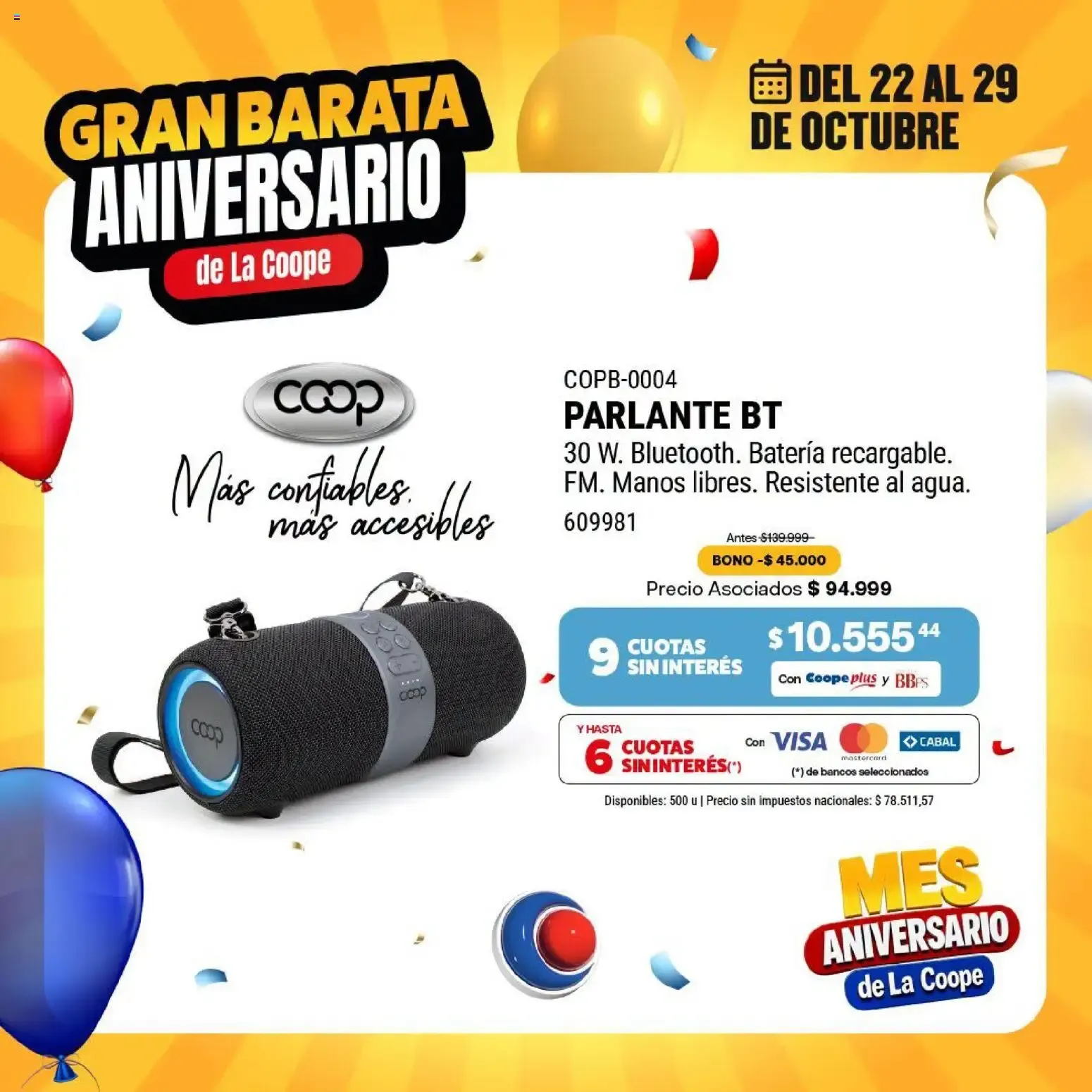 Ofertas de Gran Barata Aniversario de La Coope 22 de octubre al 29 de octubre 2026 - Página 12 del catálogo