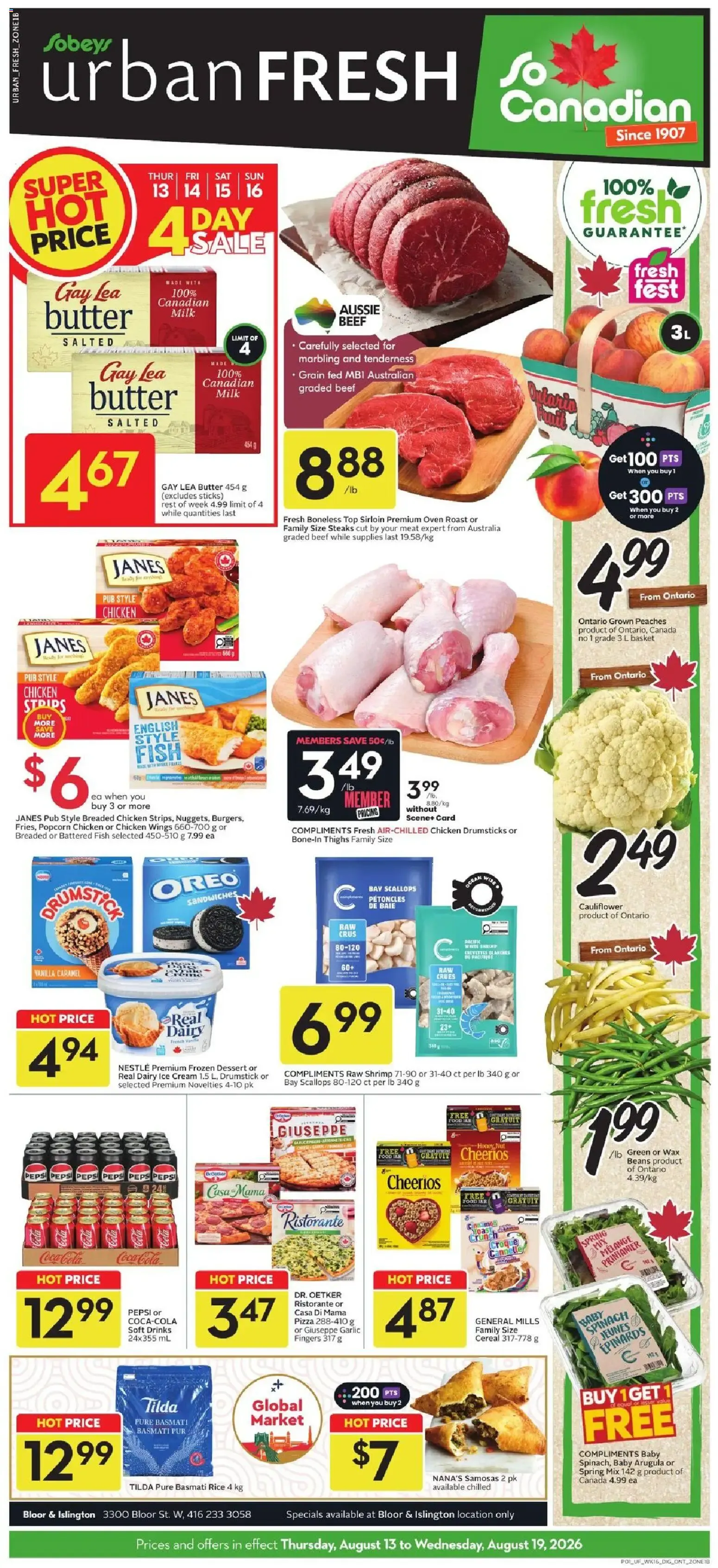 Sobeys weekly flyer / circulaire from Aug 13, 2026 > weekly specials & deals from August 13 to August 19 2026 - flyer page 1