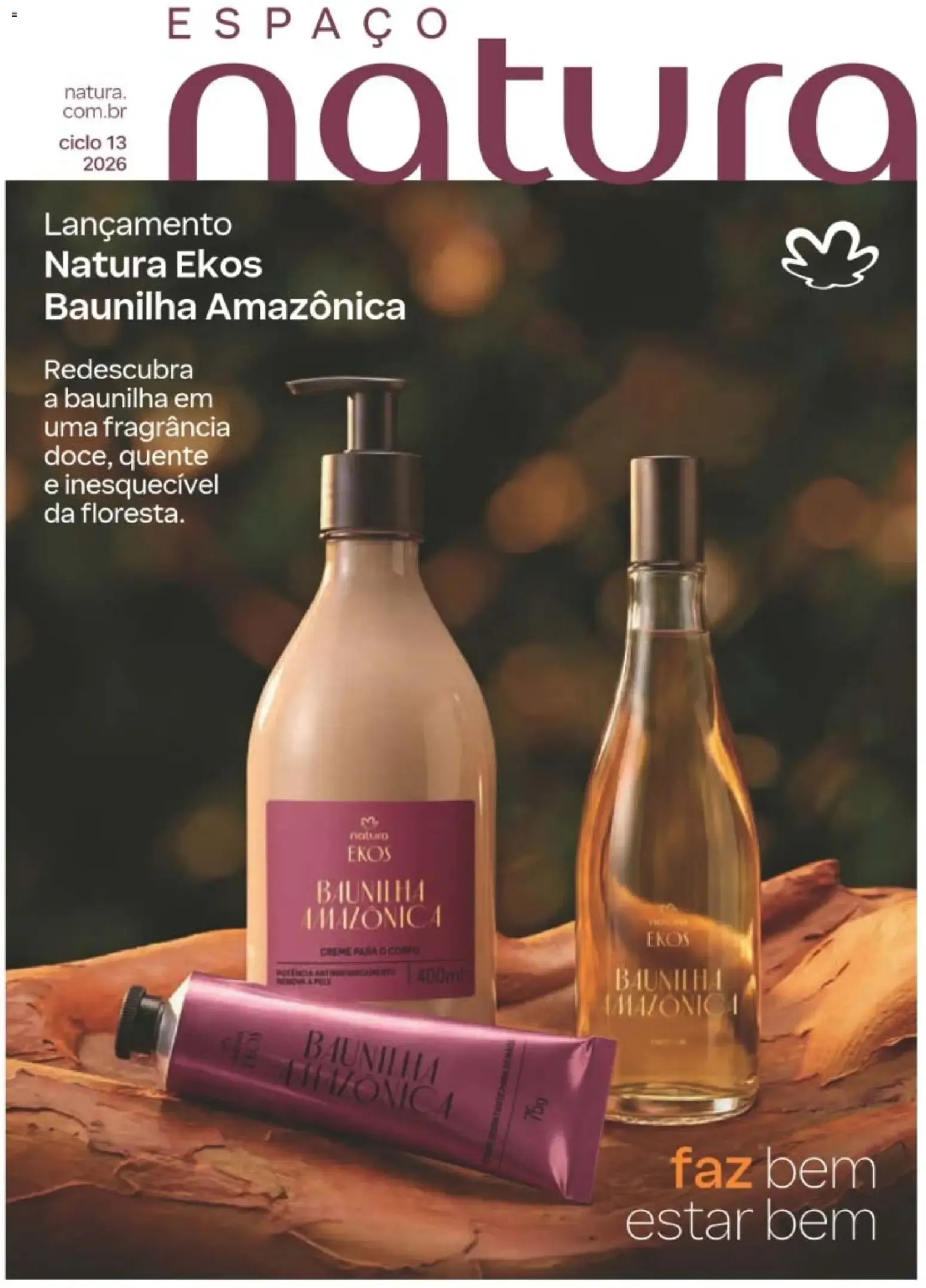 Encarte de Lançamento Natura Ekos Baunilha Amazônica - Ciclo 13/2026 10 de agosto até 31 de agosto 2026 - Pagina 1
